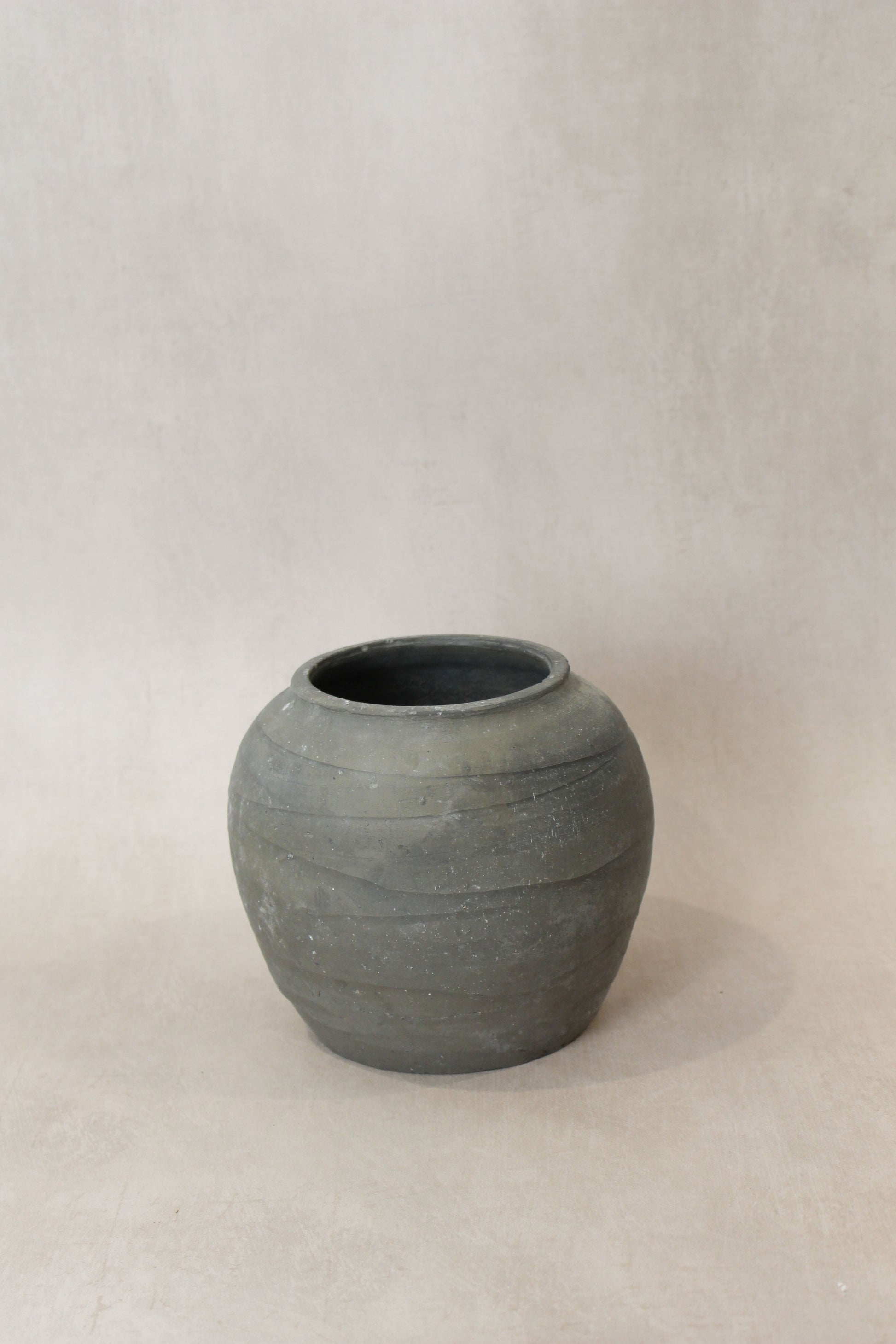 Vintage Dark Grey Earthenware Pot Number 58