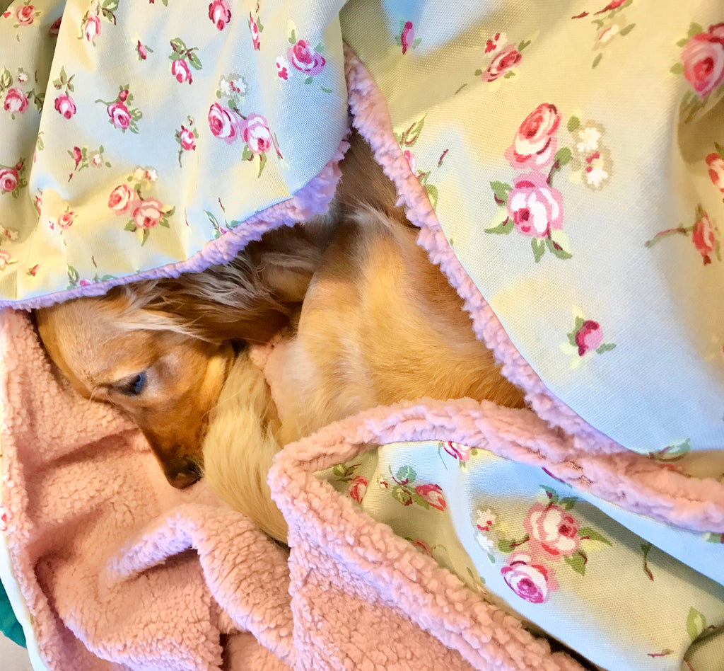 Luxury Handcrafted Dog Blanket in Floral