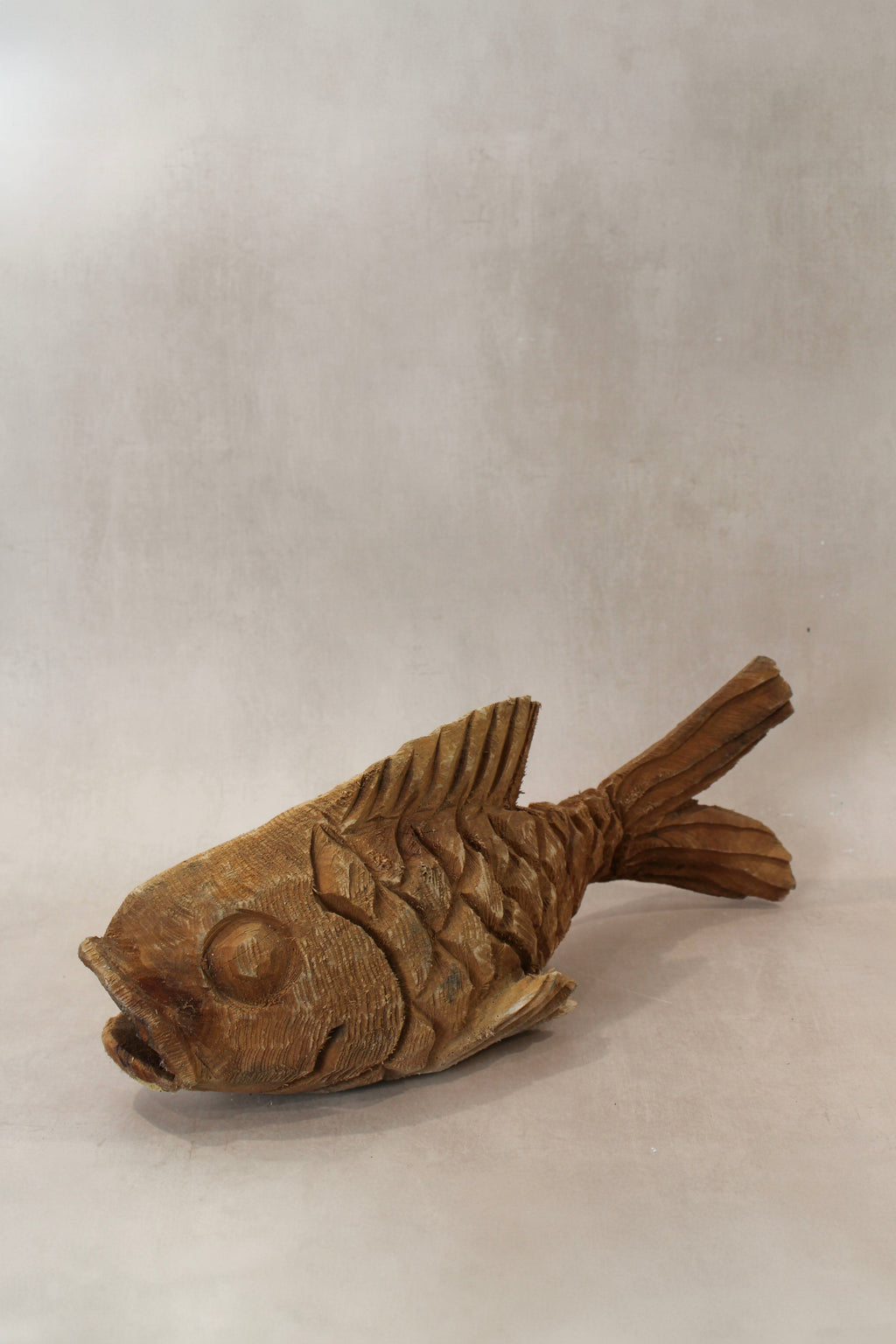 Hand Carved Driftwood Fish Wall Sculpture