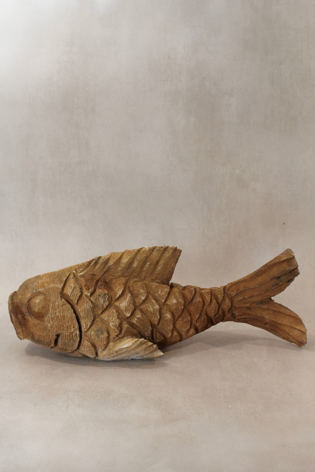 Hand Carved Driftwood Fish Wall Sculpture