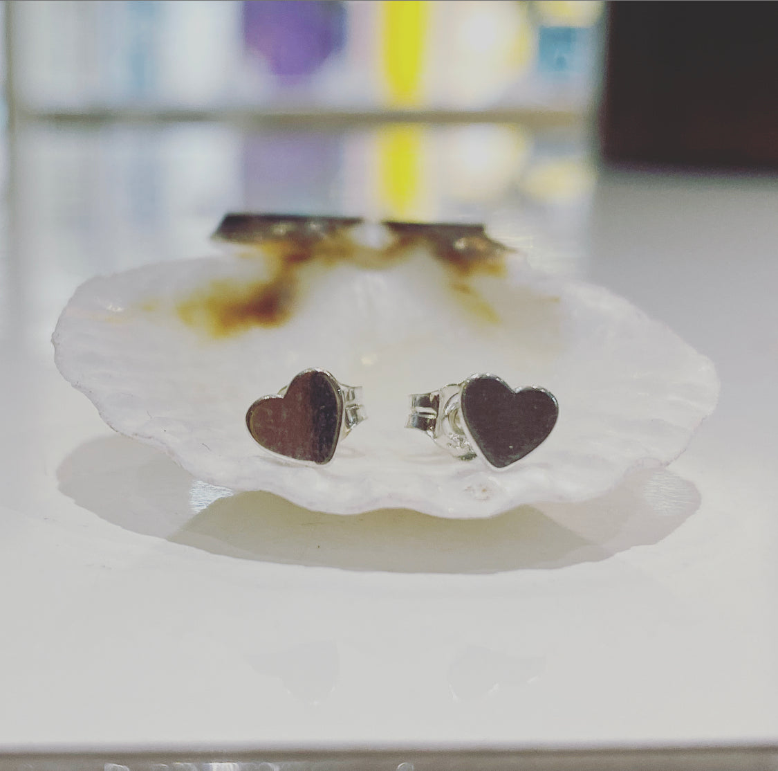 Mini Heart Silver Stud Earrings