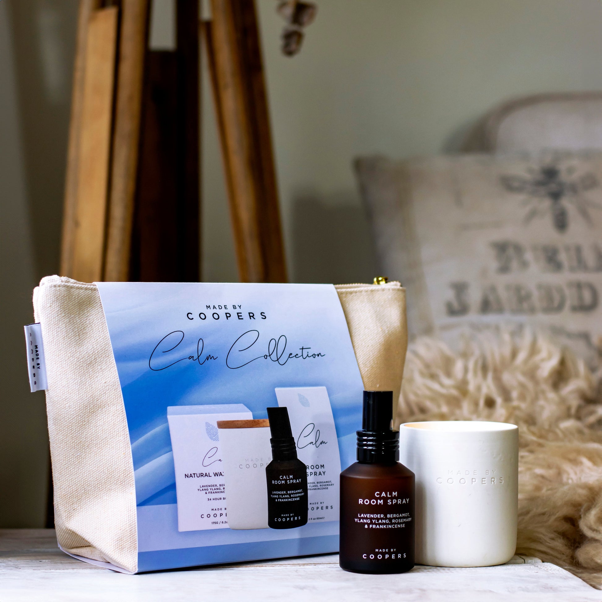 Calm Collection Natural Candle and Room Spray Set