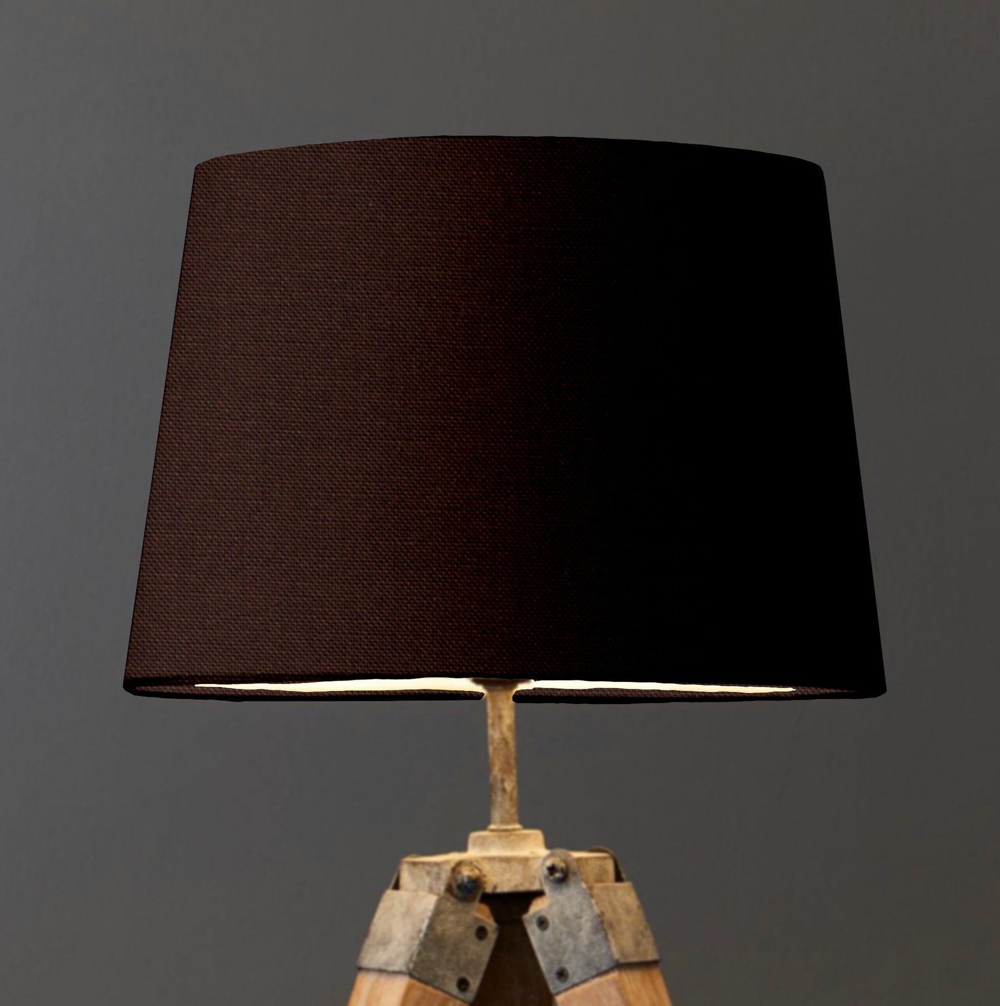 Brown cotton french drum lampshade/ ceiling light shade, empire lampshade