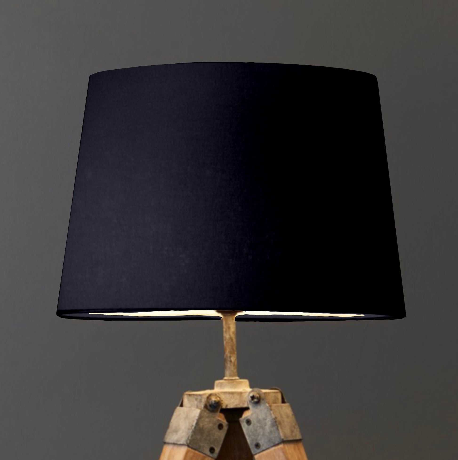 Black cotton french drum lampshade/ ceiling light shade, empire lampshade