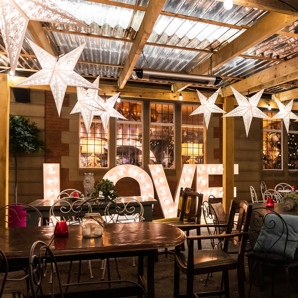 White Wedding Star Lanterns Multi Pack of 30