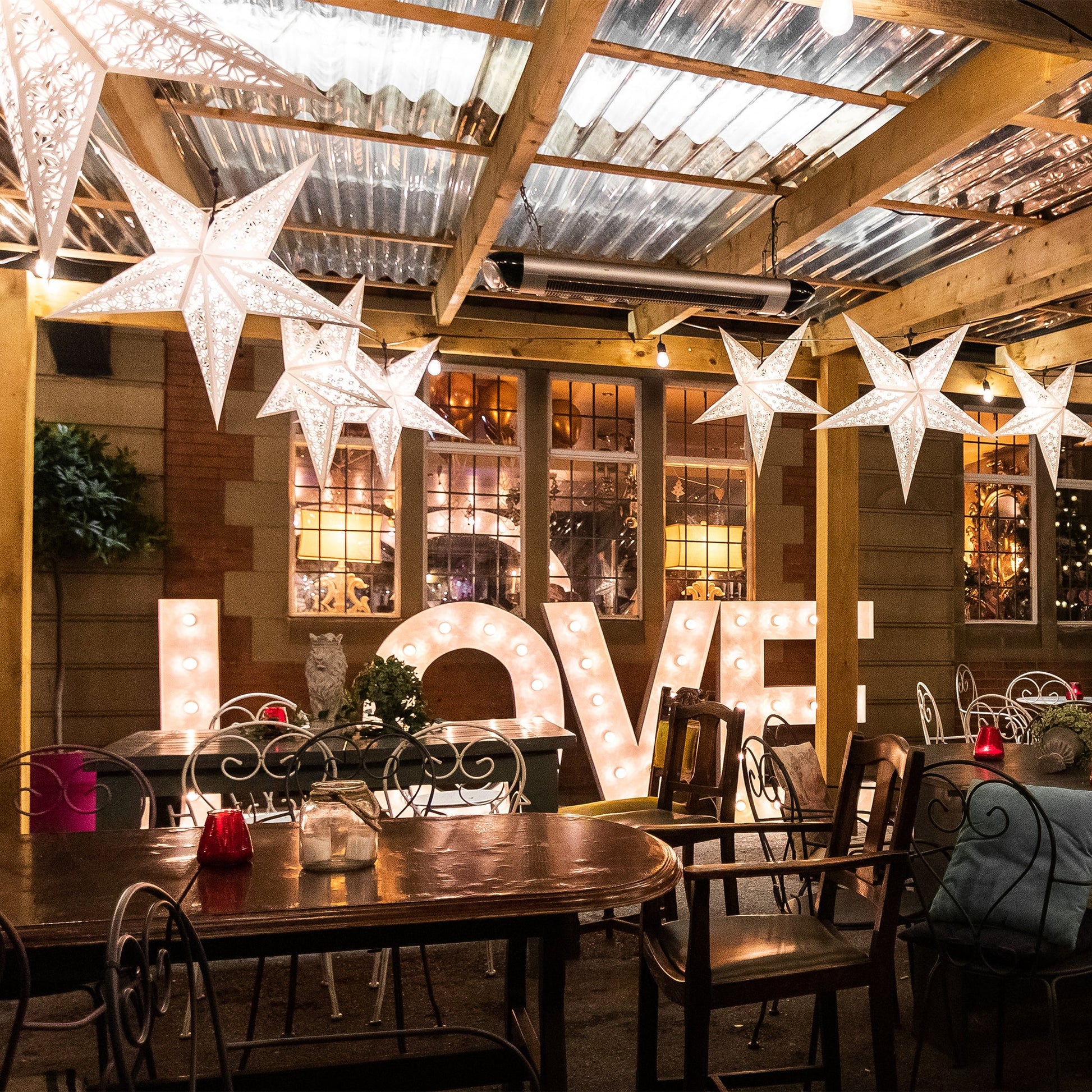 White Wedding Star Lanterns Multi Pack 40 Pieces