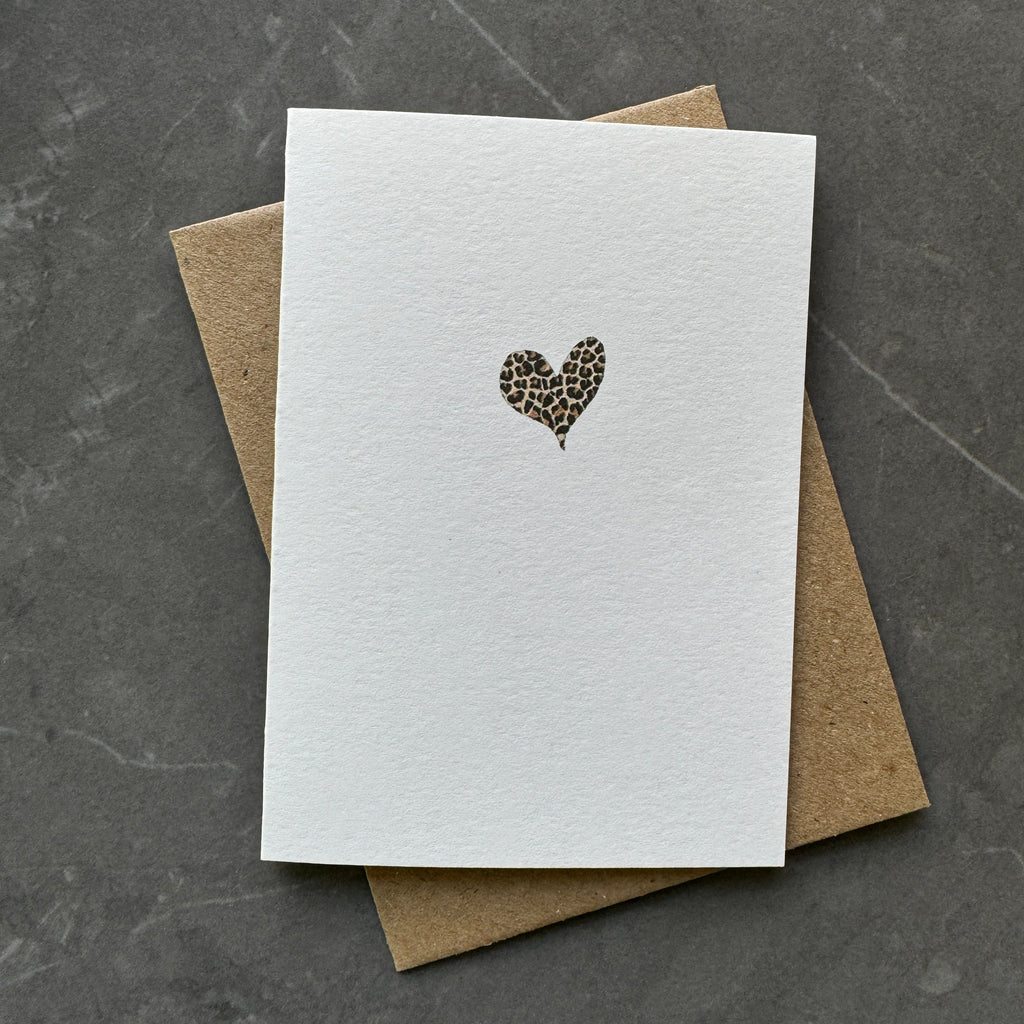 Leopard Print Heart Note Cards Set of Four
