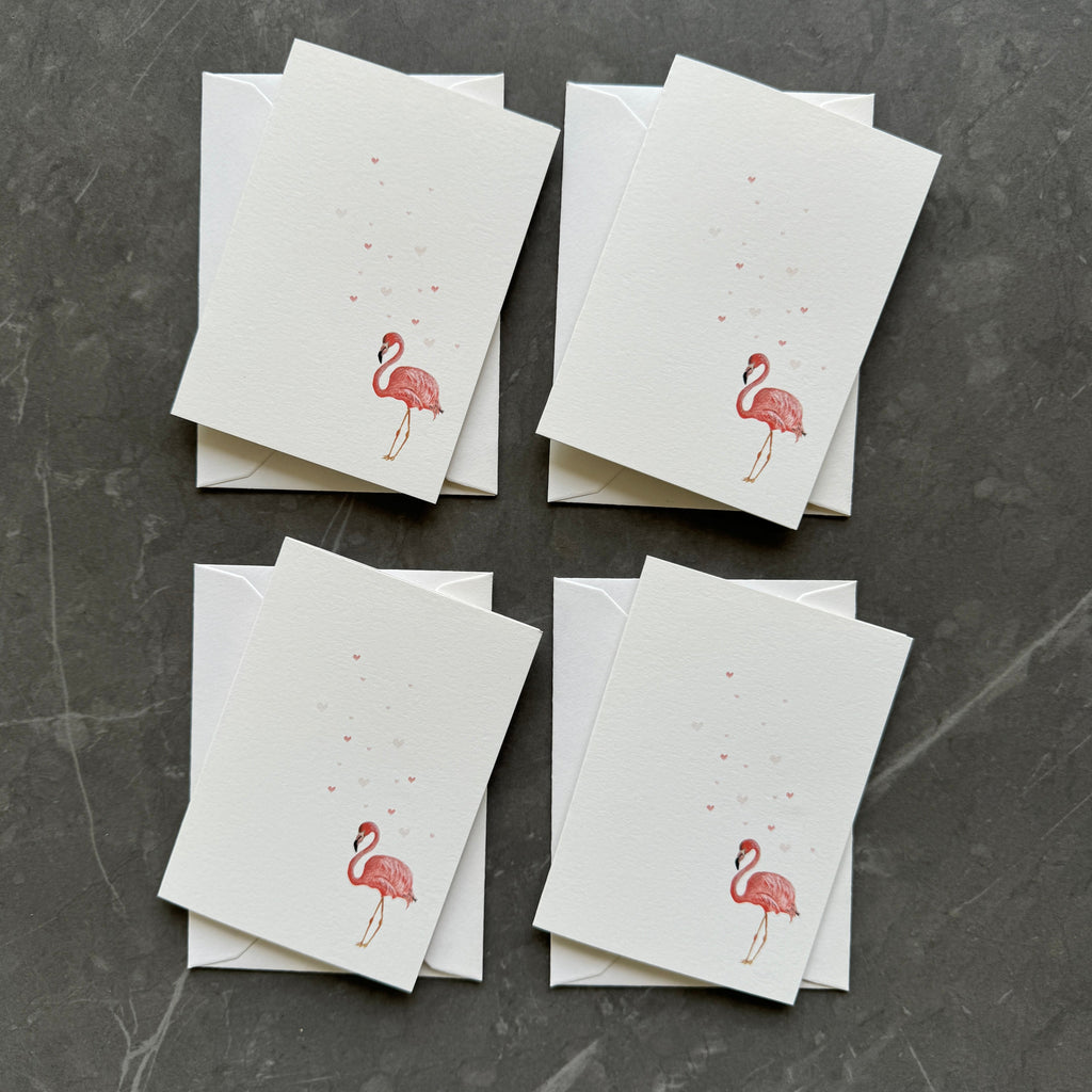 Small Flamingo Note Cards Set of Four