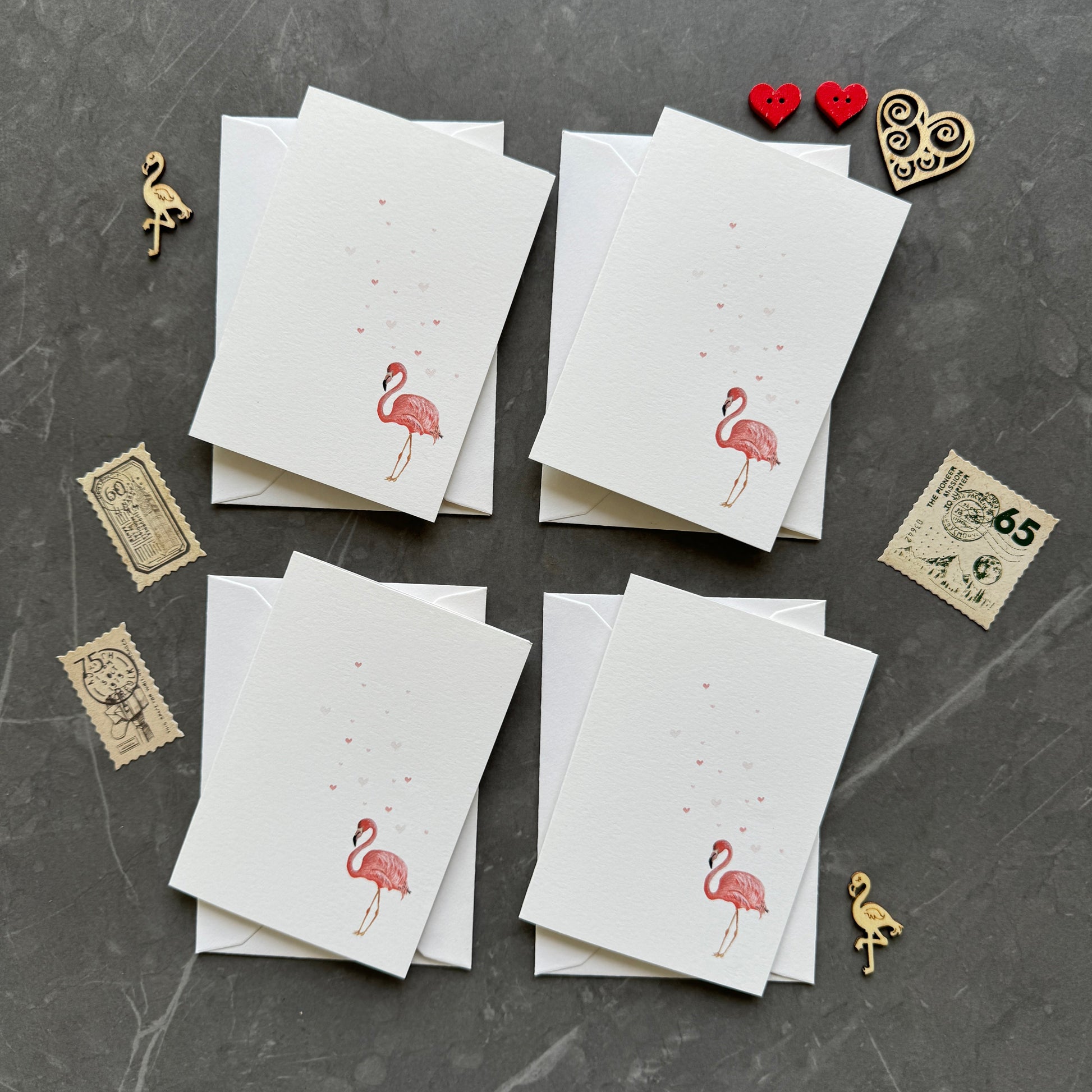 Small Flamingo Note Cards Set of Four