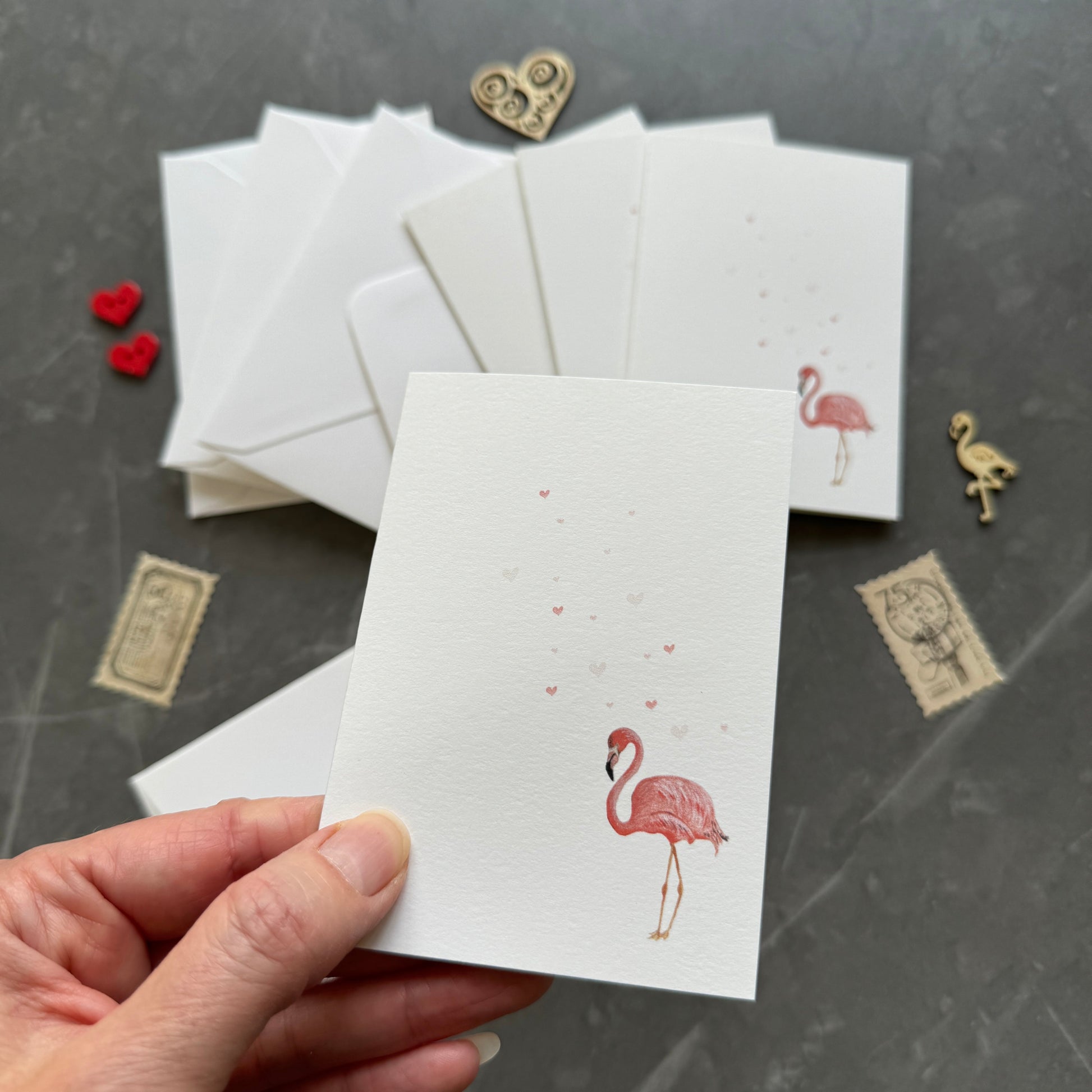 Small Flamingo Note Cards Set of Four