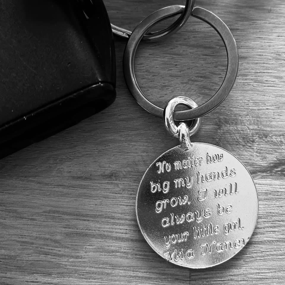 Personalised Silver Keyring with Handprint or Handwriting