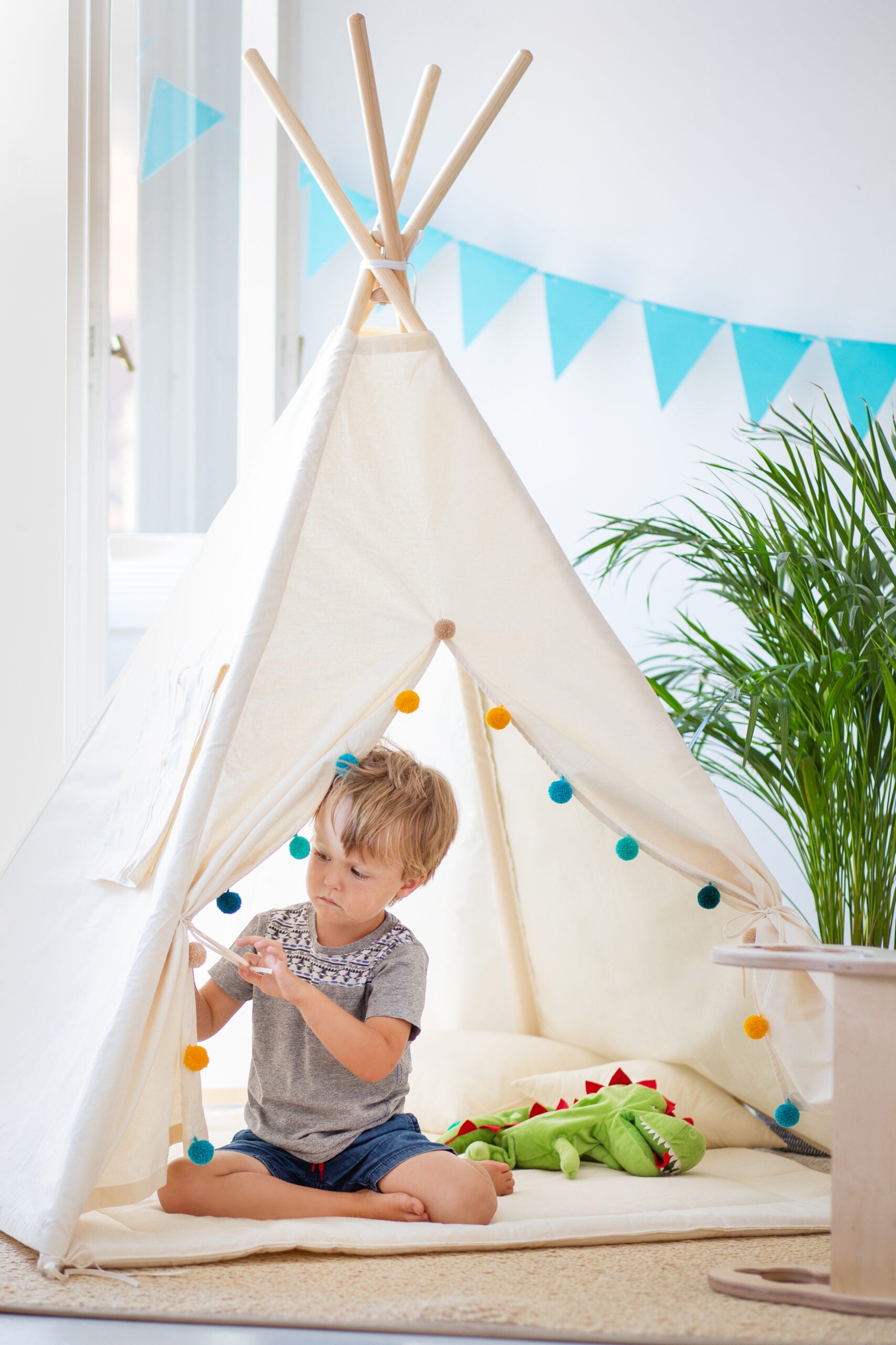 Charming Handmade Tipi Tent Set for Kids – Cozy & Safe Play Area by Sówka at brixbailey.com