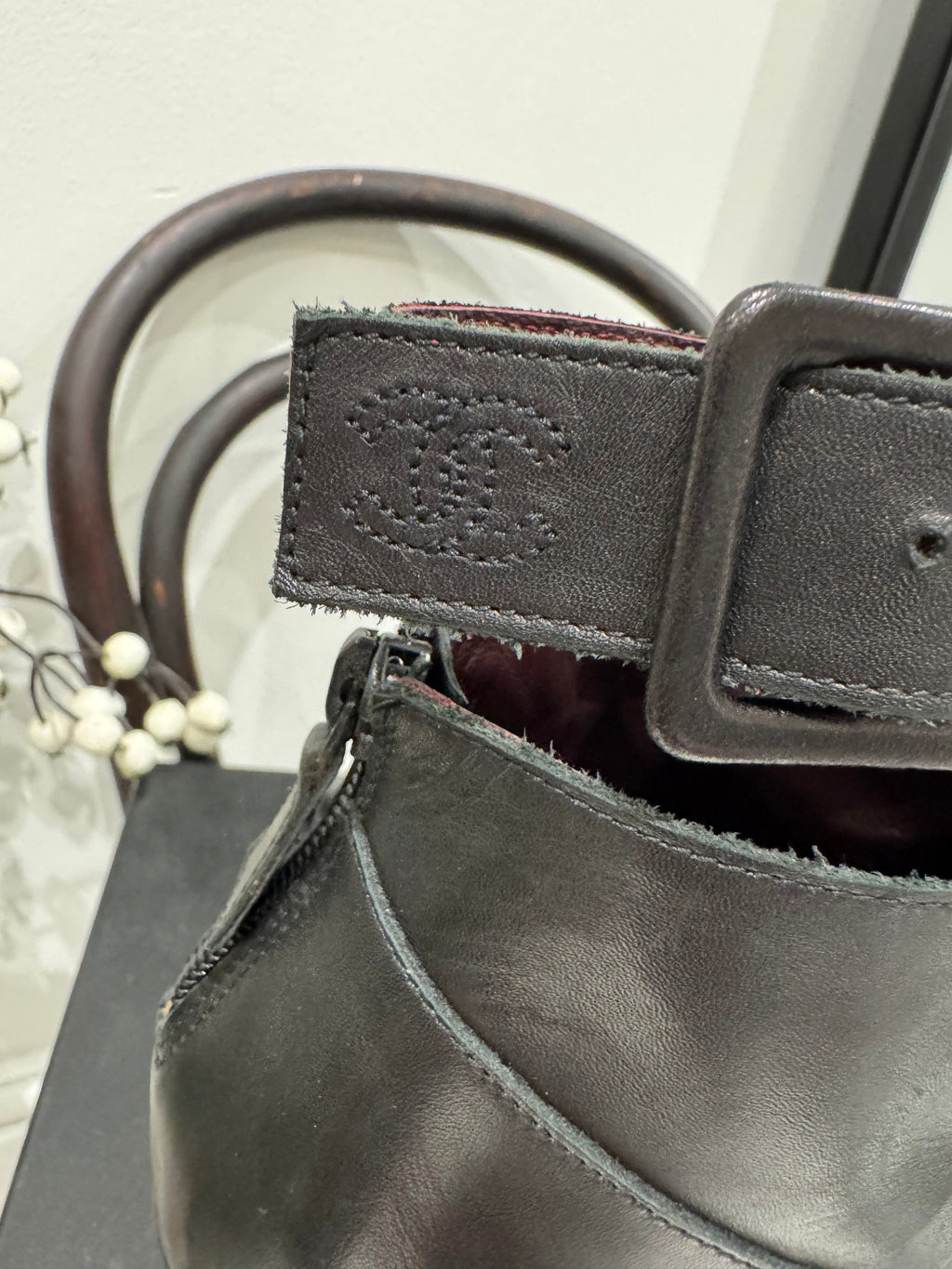 Quilted Ankle Boots with Iconic Toe Cap