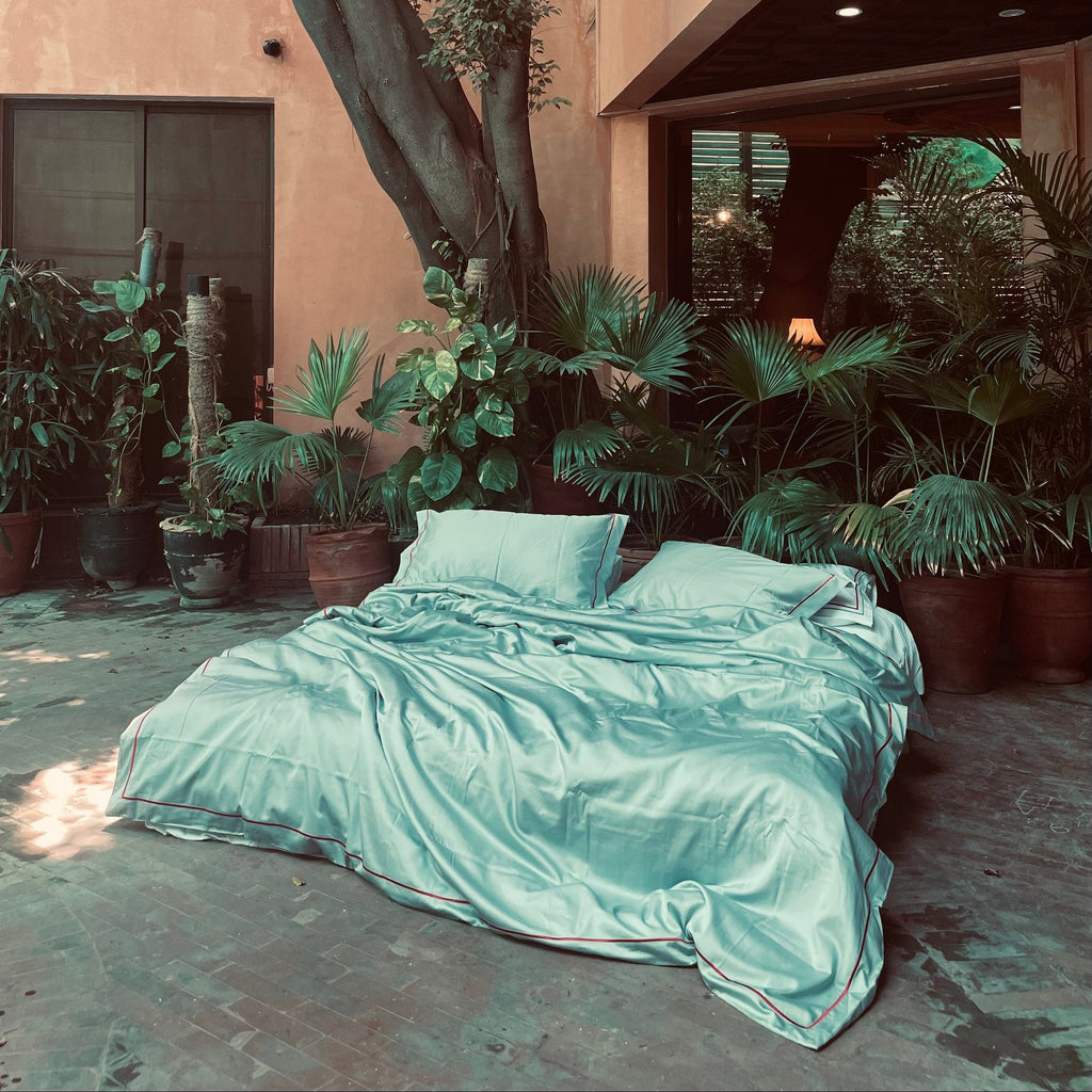 Oslo Bedding Bundle in Slate Grey, White and Deep Red