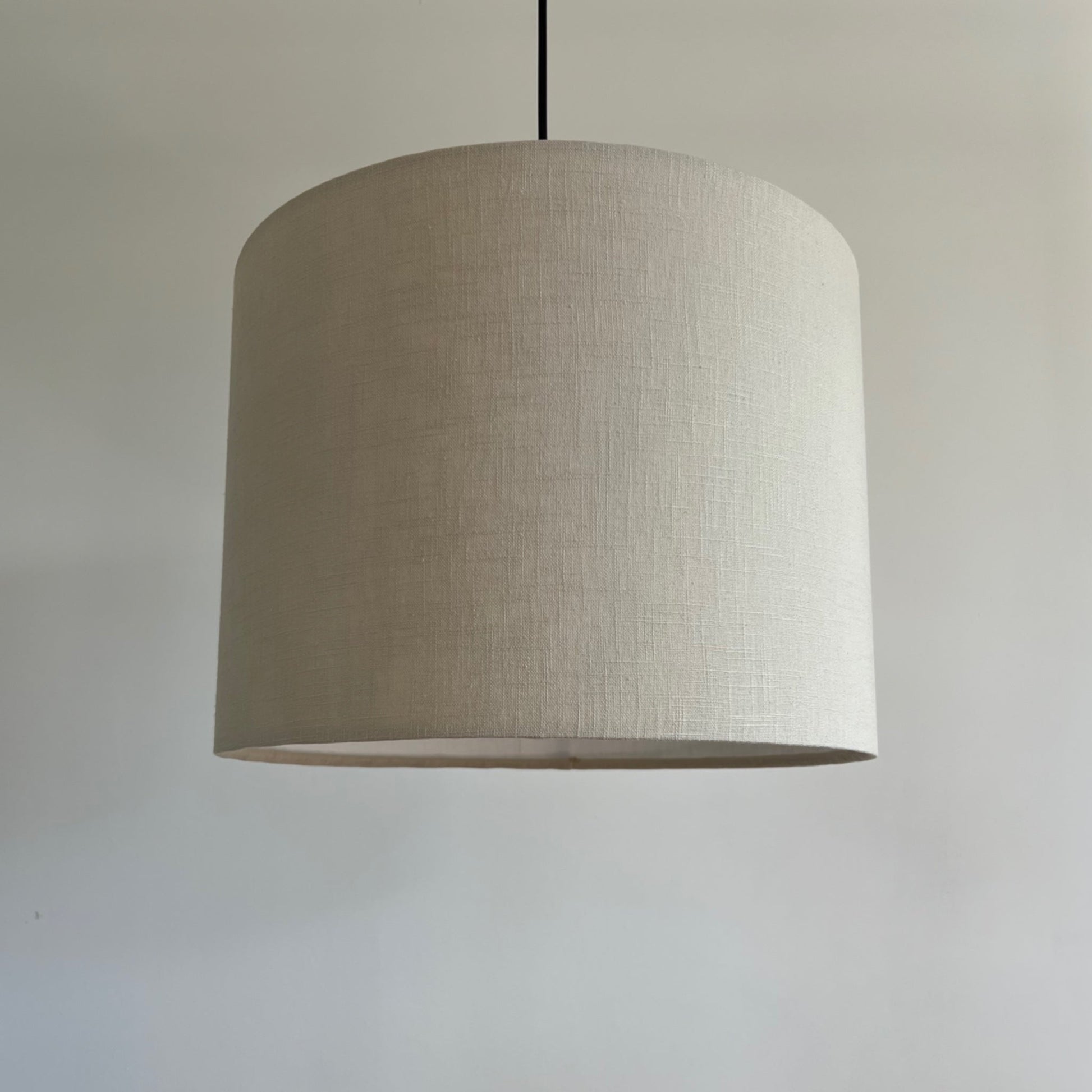 Natural linen drum lampshade/ ceiling shade with a white lining