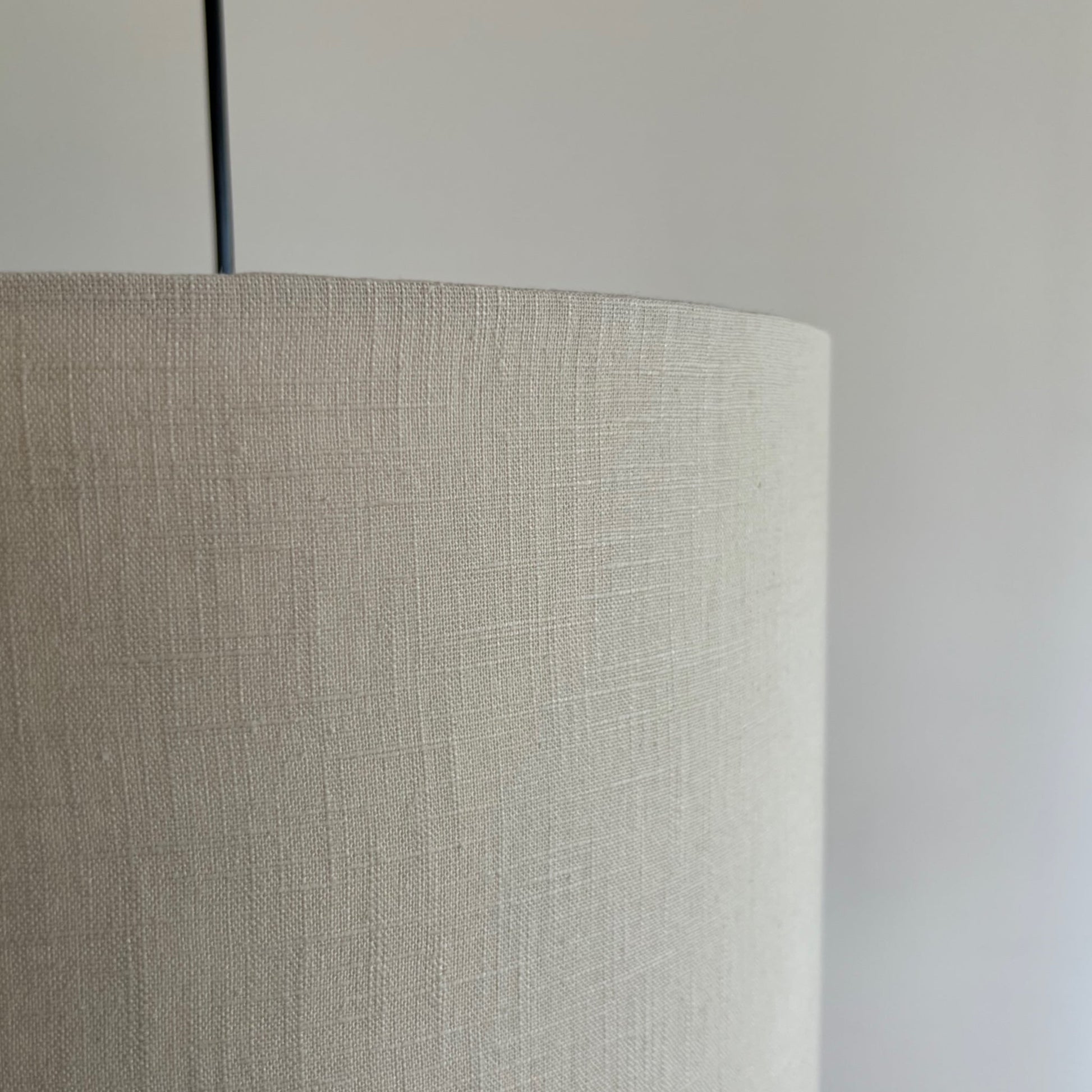 Natural linen drum lampshade/ ceiling shade with a white lining