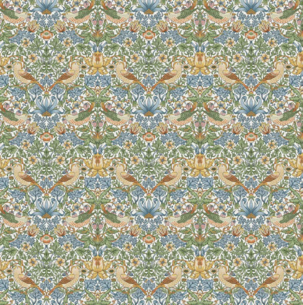 William Morris Sky strawberry thief cotton drum lampshade/ ceiling shade with a white lining
