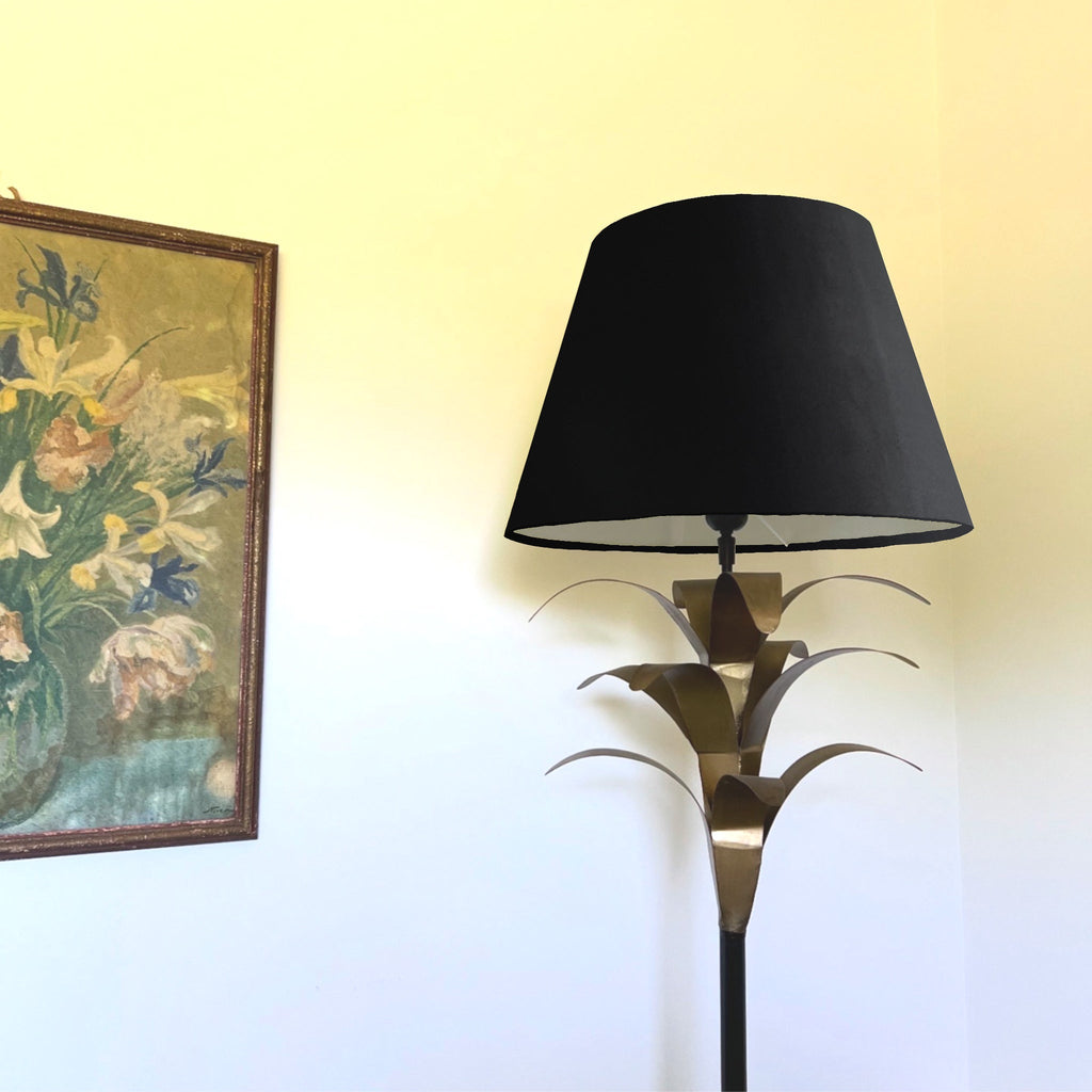 Black velvet coolie lampshade/ ceiling shade, empire lampshade