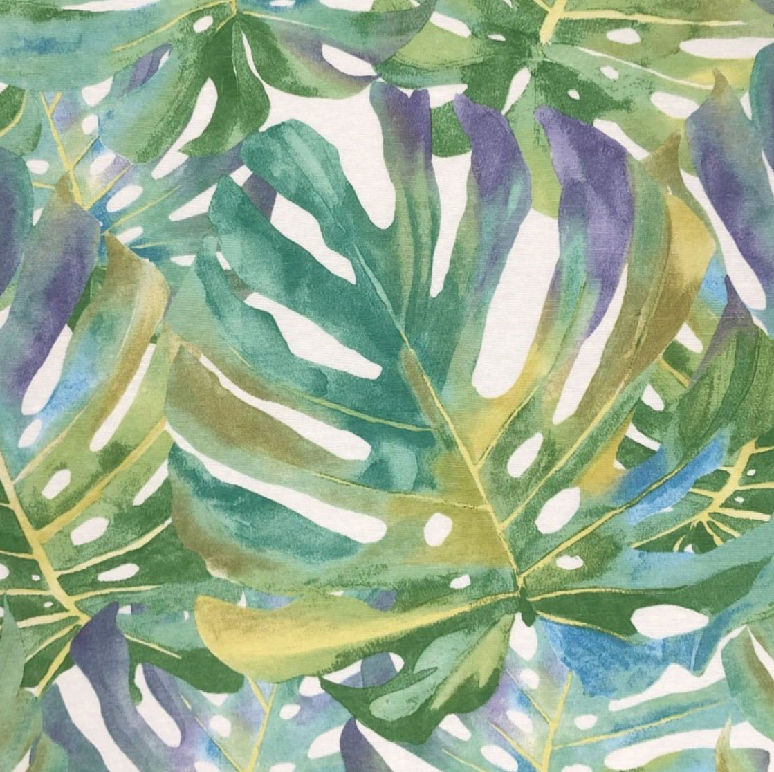 Grey velvet drum lampshade/ ceiling light shade with leaves interior