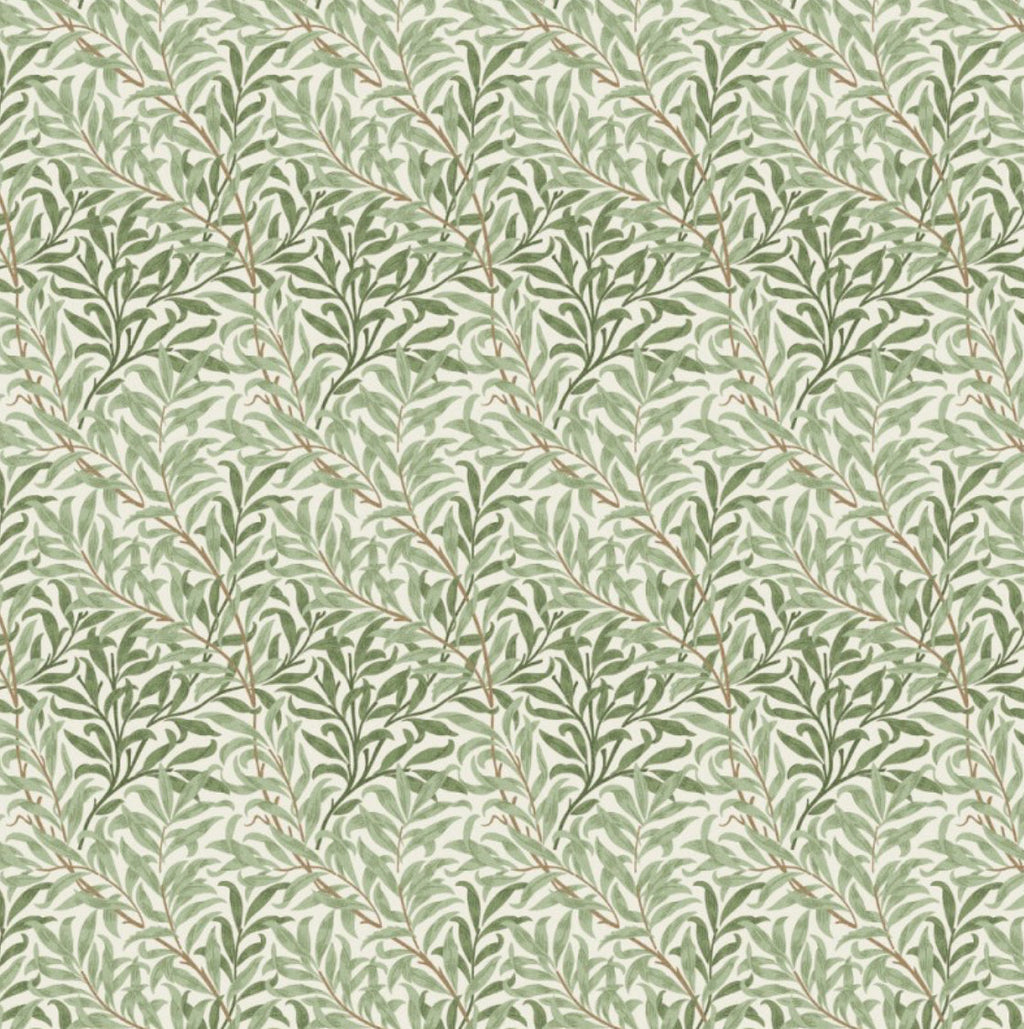 William morris green willow leaves cotton cushion, scatter cushions