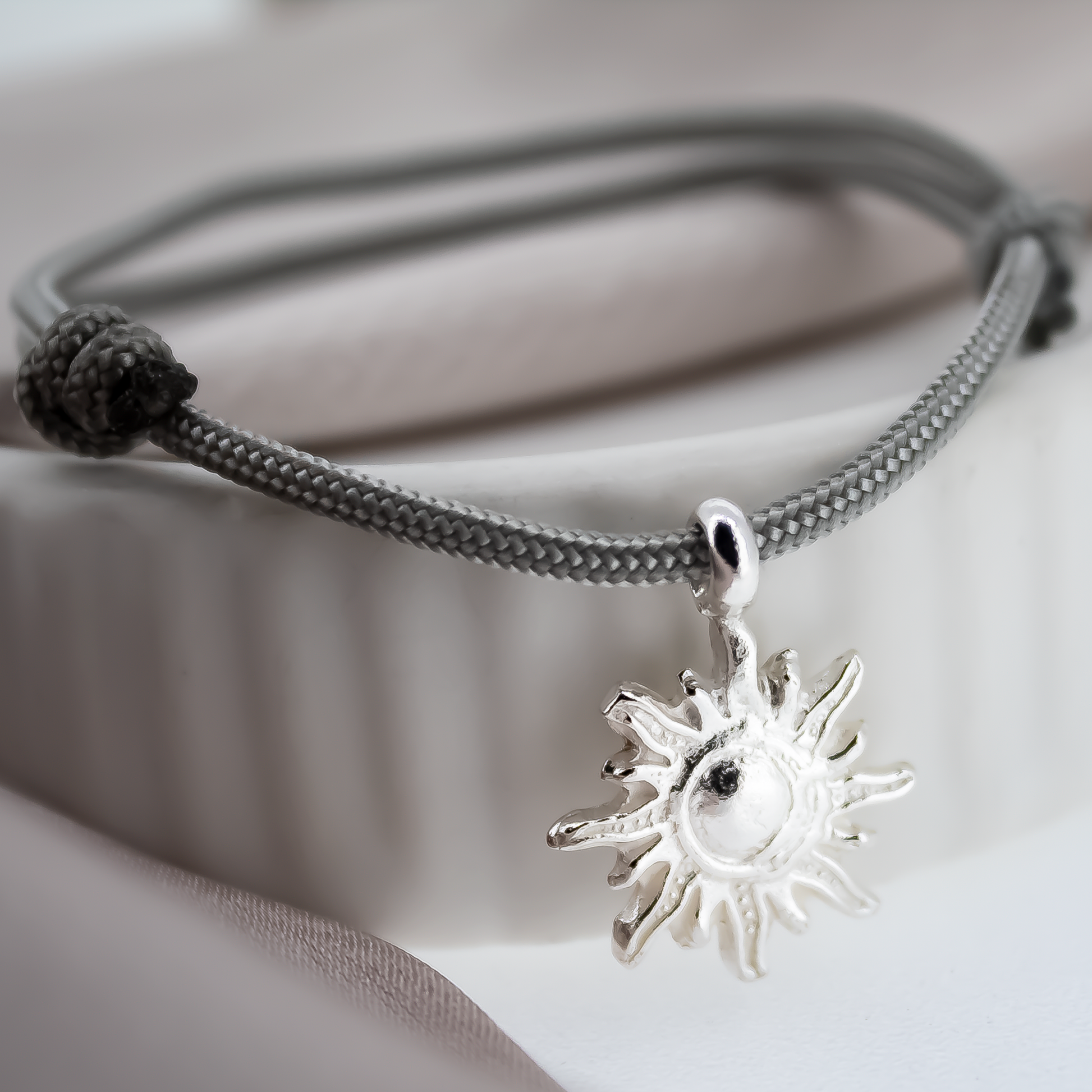 Sun of Hope Rope Bracelet in Sterling Silver
