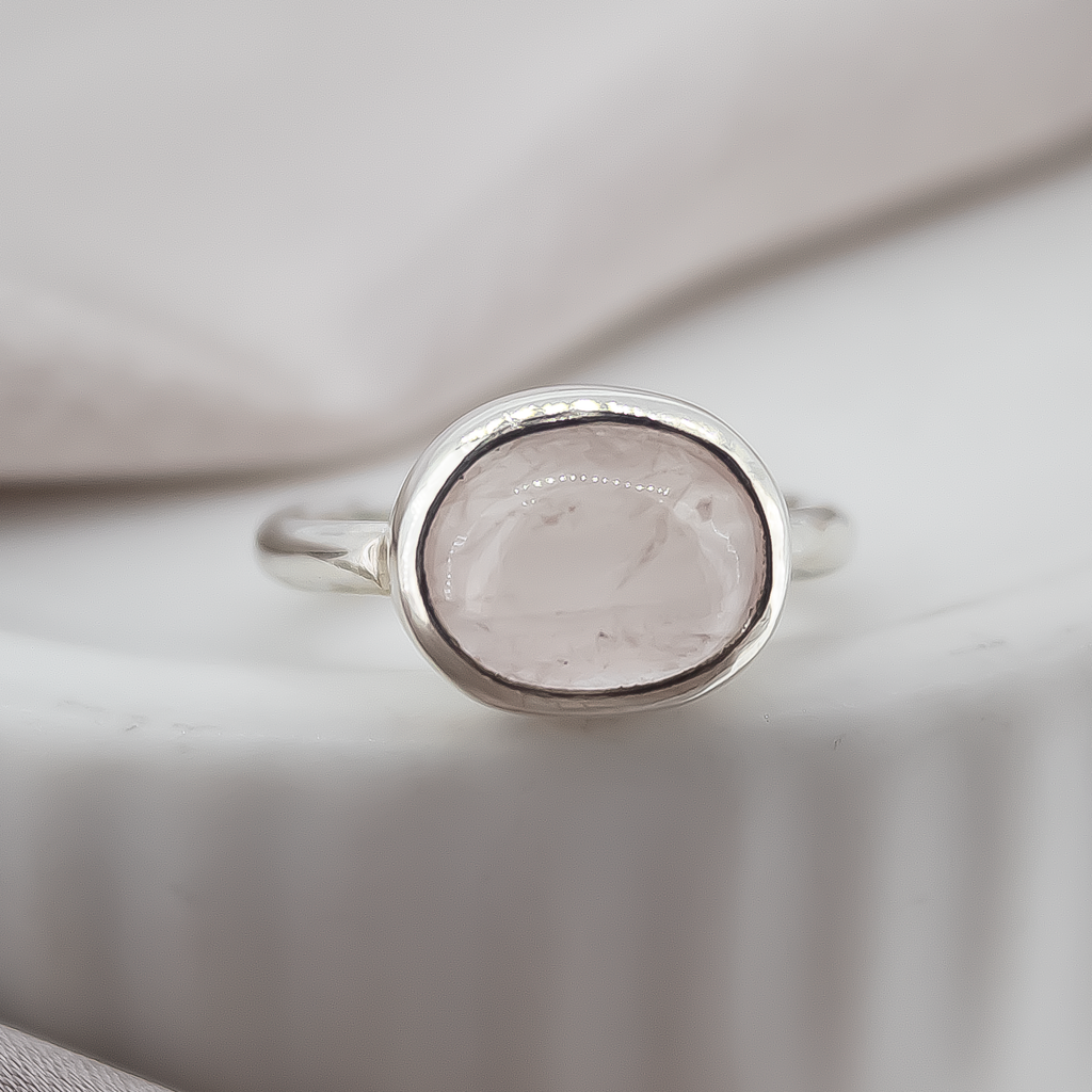 Rose Quartz Sterling Silver Ring