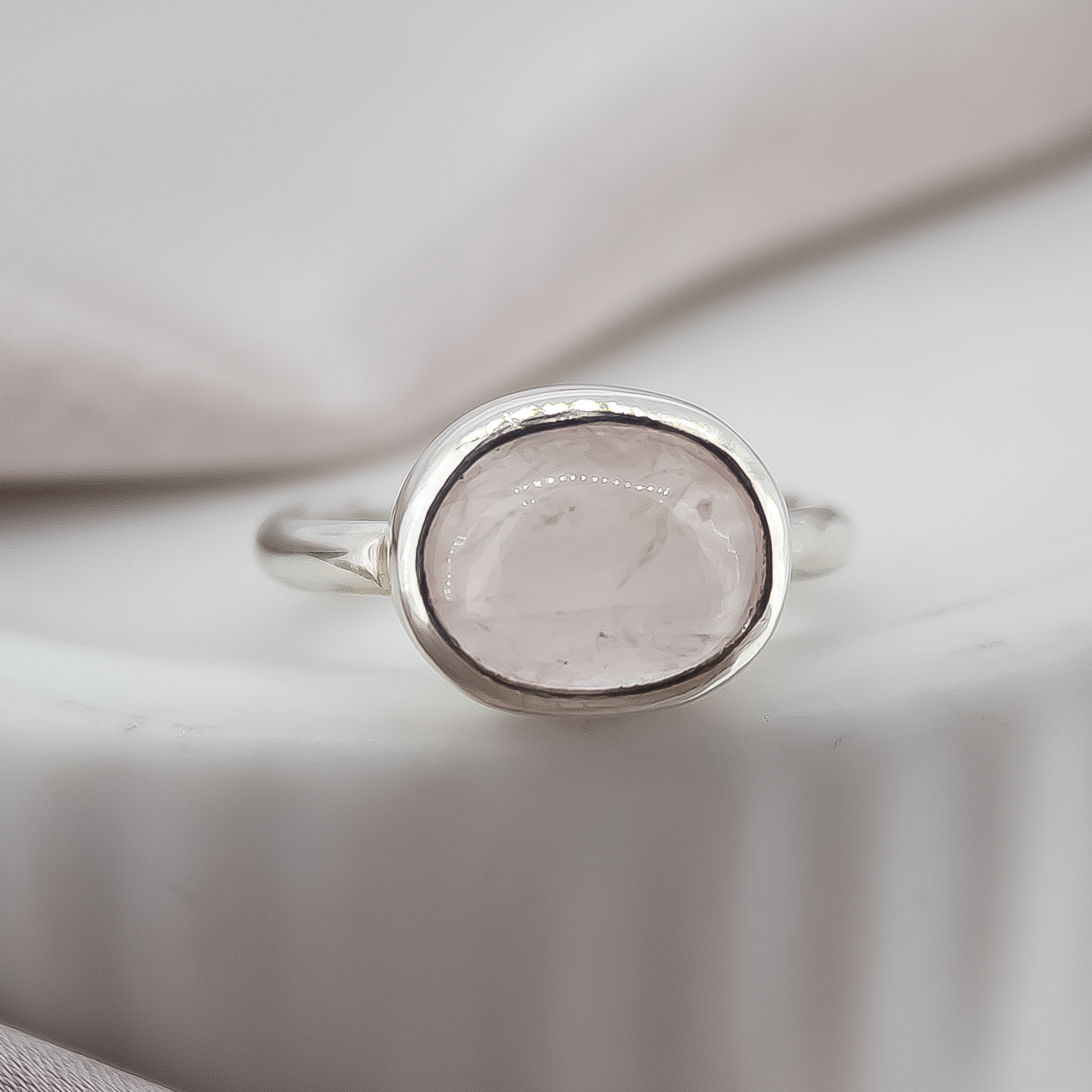 Rose Quartz Sterling Silver Ring