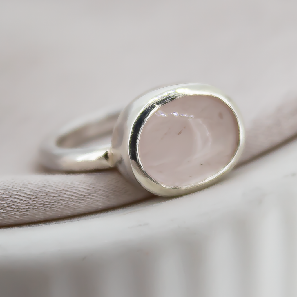 Rose Quartz Sterling Silver Ring
