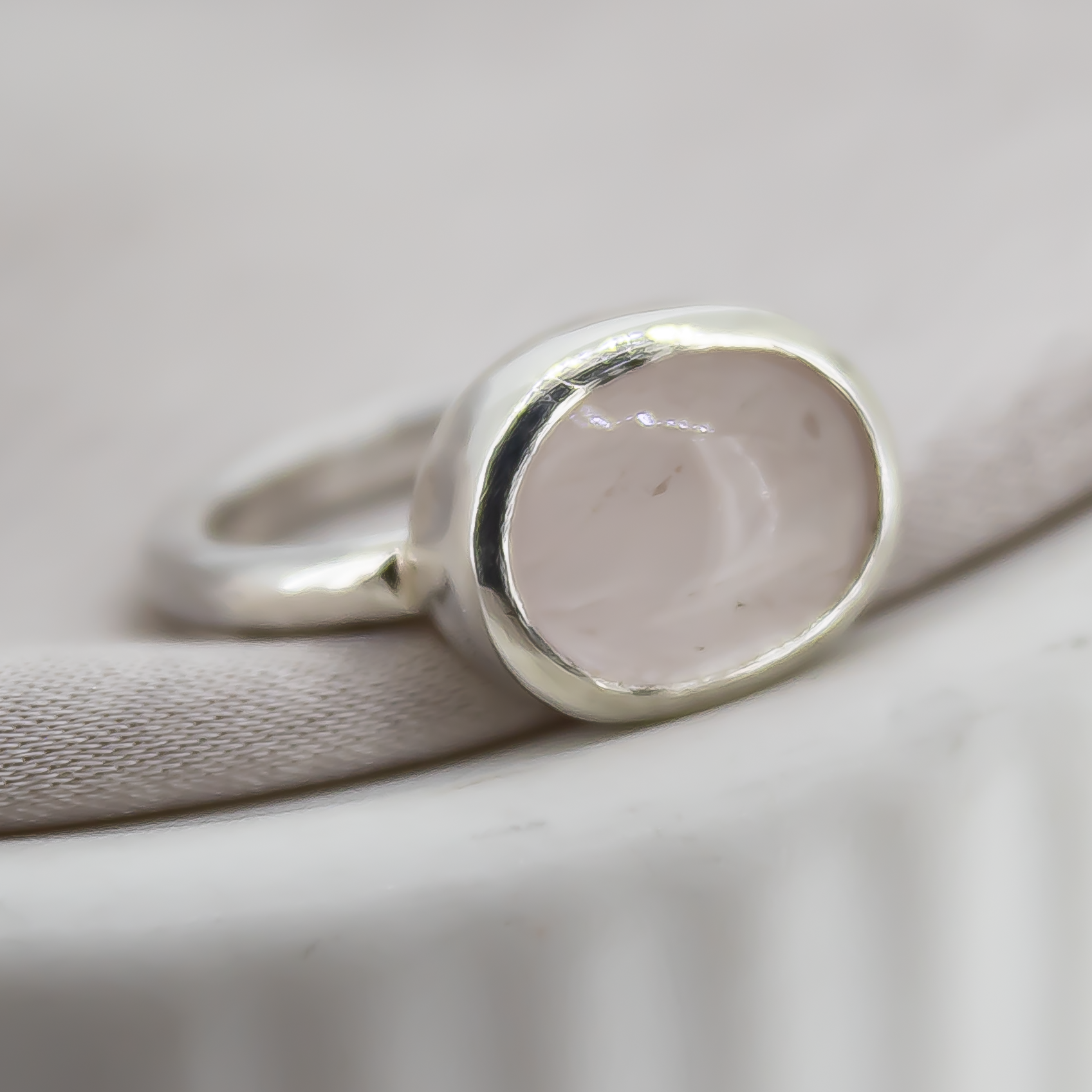 Rose Quartz Sterling Silver Ring