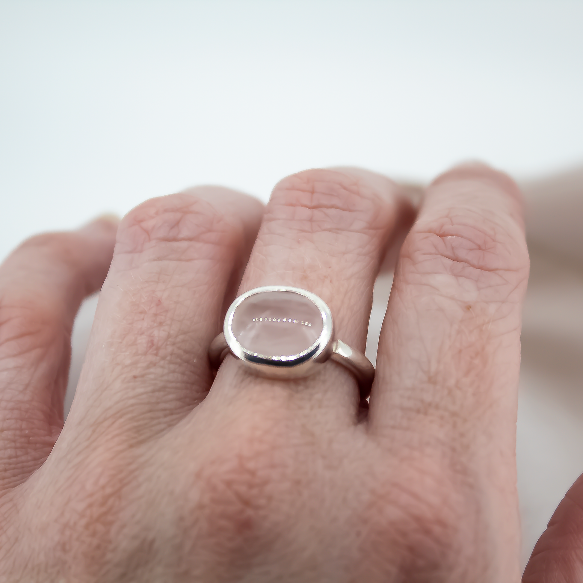 Rose Quartz Sterling Silver Ring