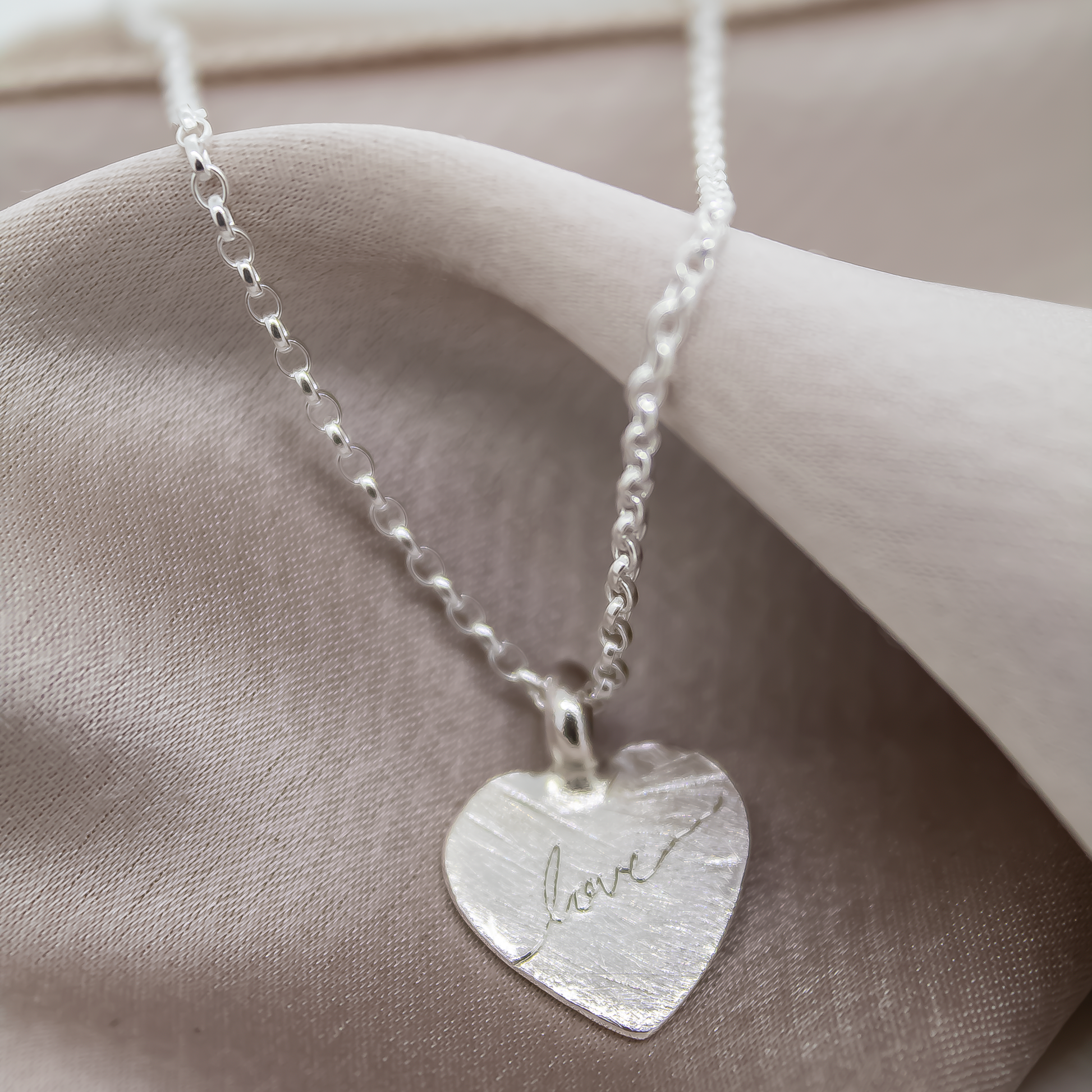Love Heart Necklace in Sterling Silver