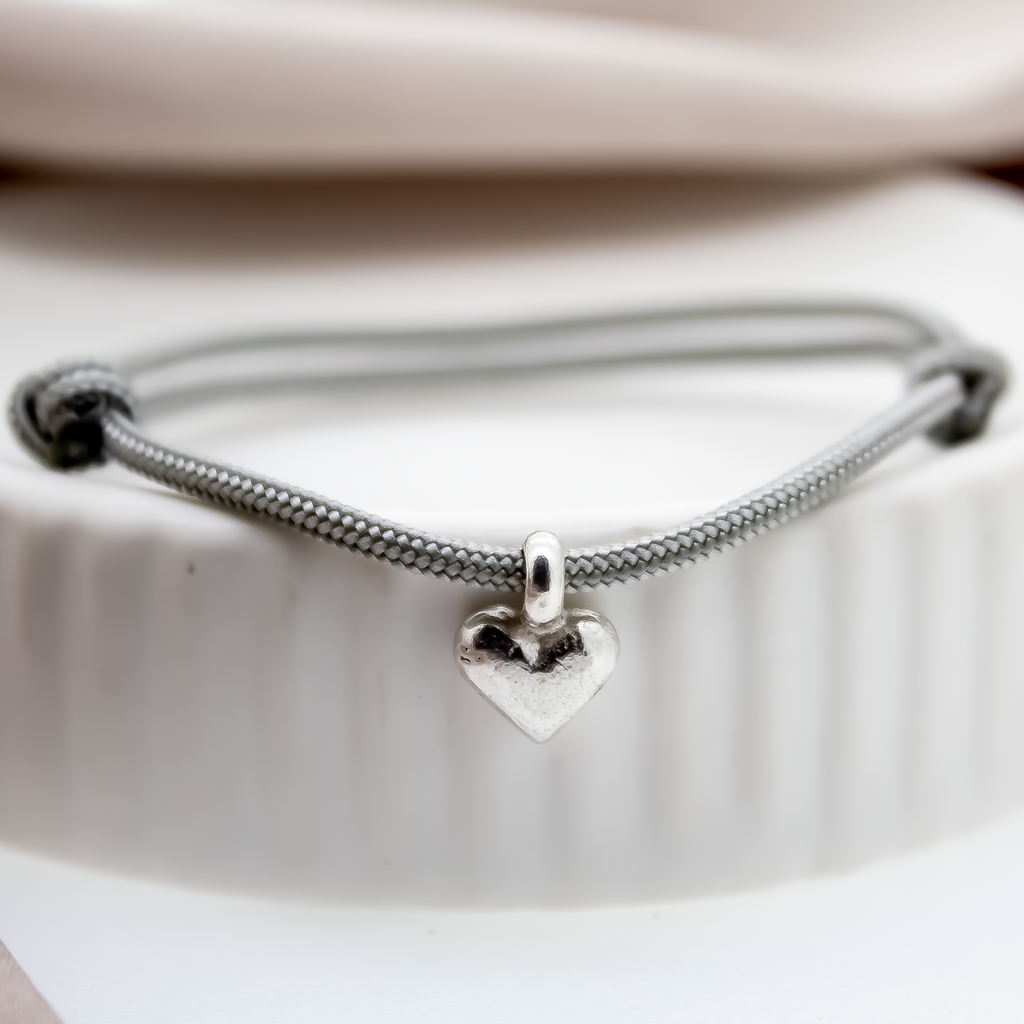 Baby Heart Rope Bracelet in Sterling Silver
