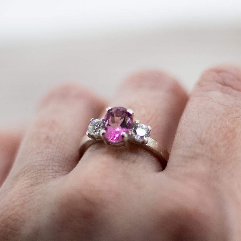Pink Princess Sterling Silver Ring