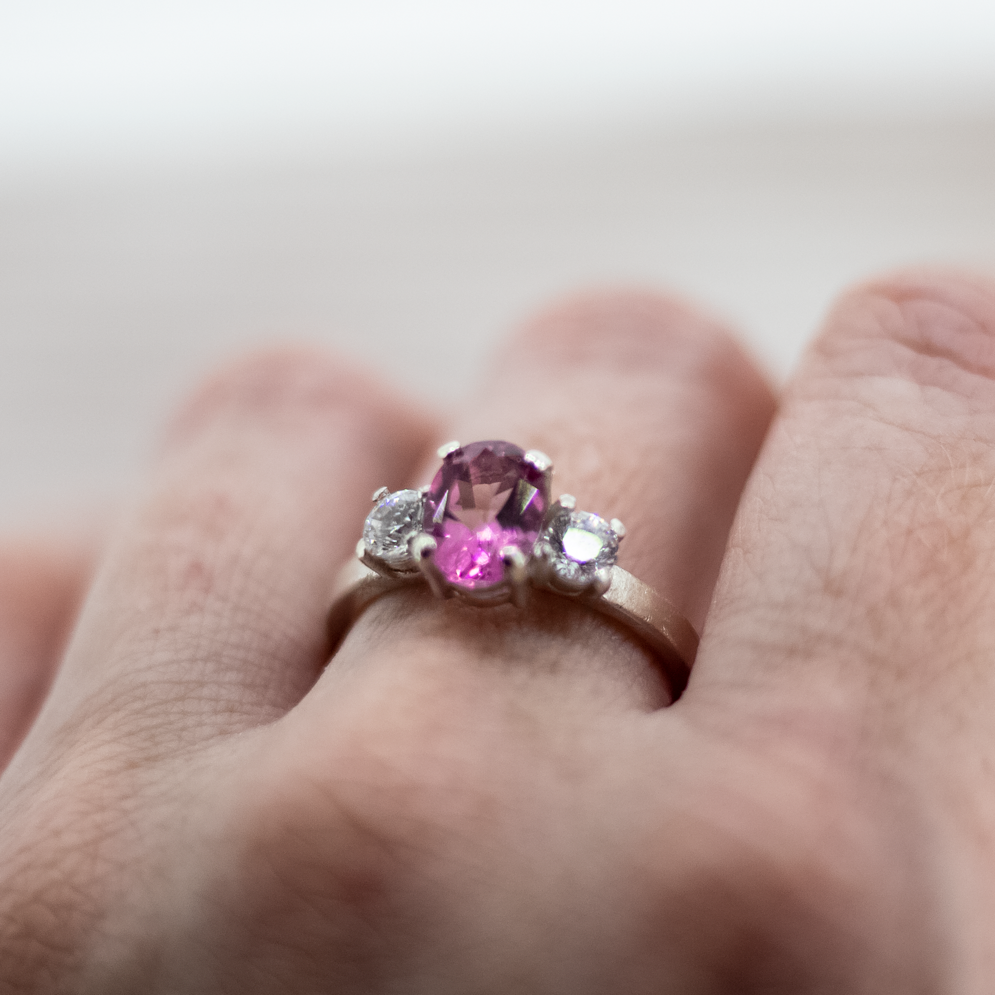 Pink Princess Sterling Silver Ring