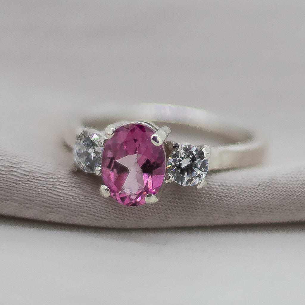 Pink Princess Sterling Silver Ring