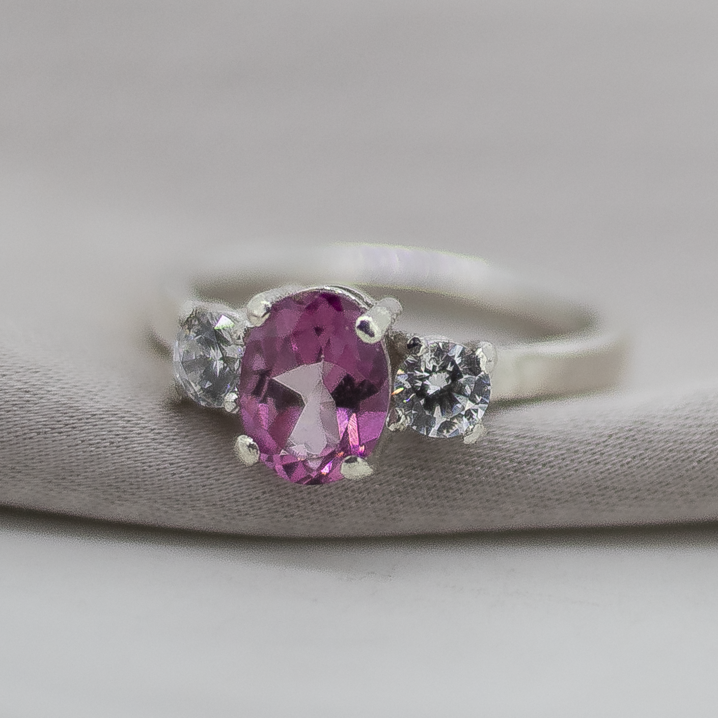 Pink Princess Sterling Silver Ring
