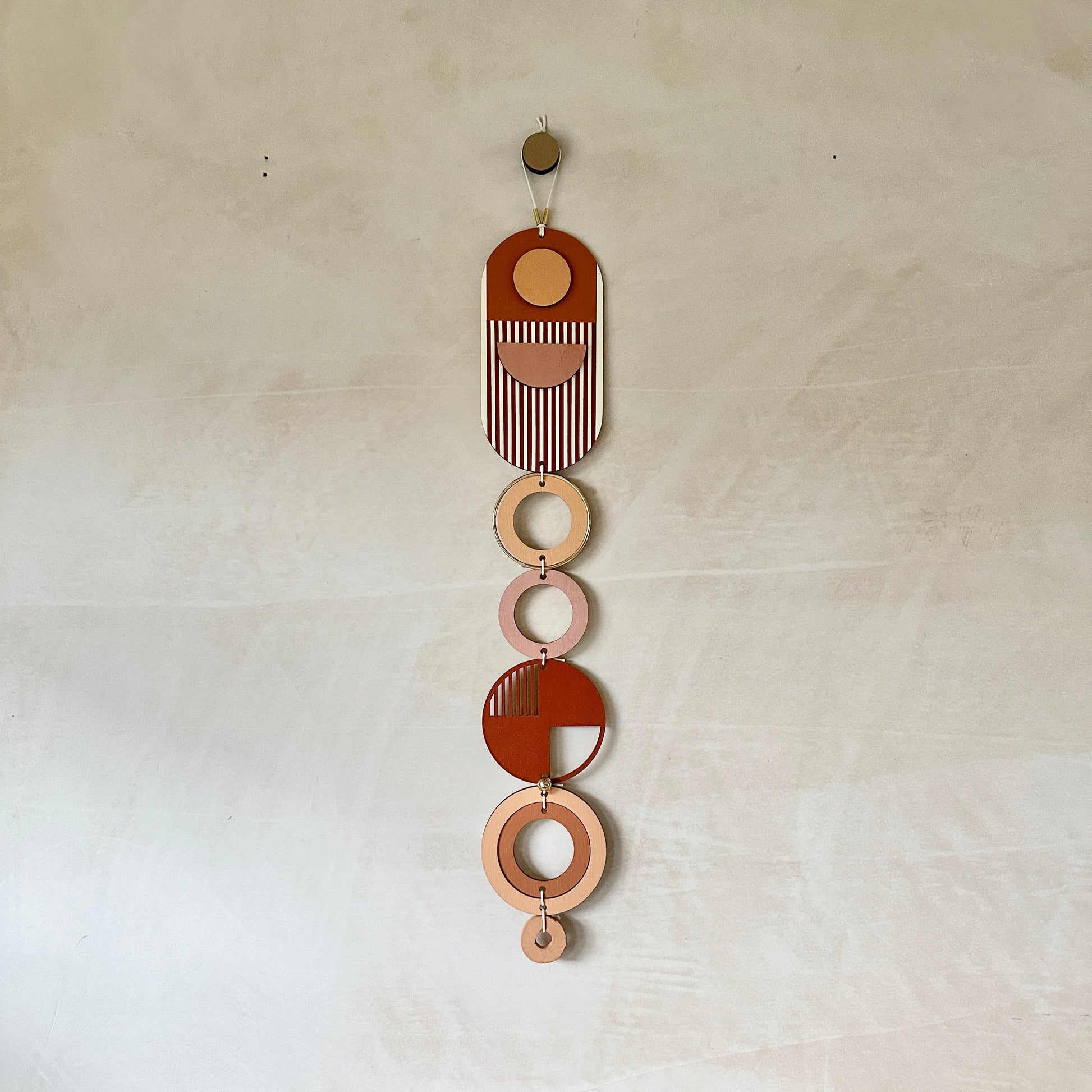 Warm Tones Geometric Wall Hanging Mid-Century Modern Art