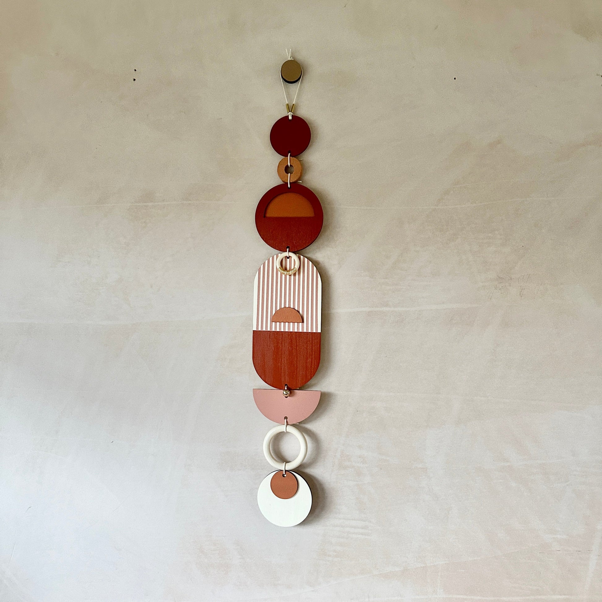 Warm Tones Geometric Wall Hanging Mid-Century Modern Art