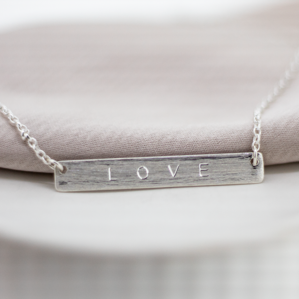 Personalised Sterling Silver Bar Necklace
