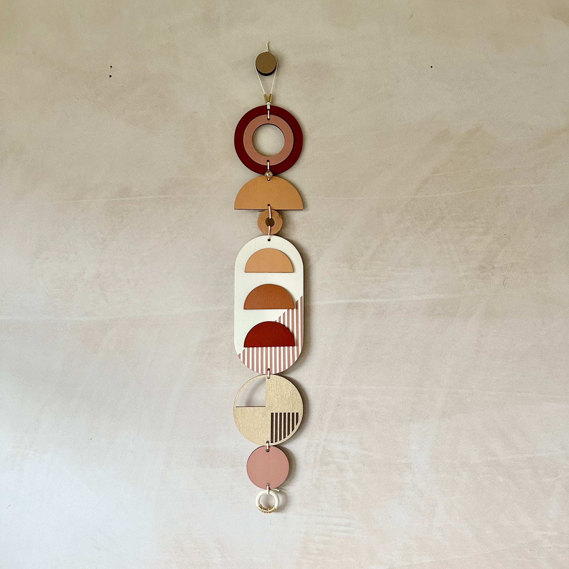 Warm Tones Geometric Wall Hanging Mid-Century Modern Art