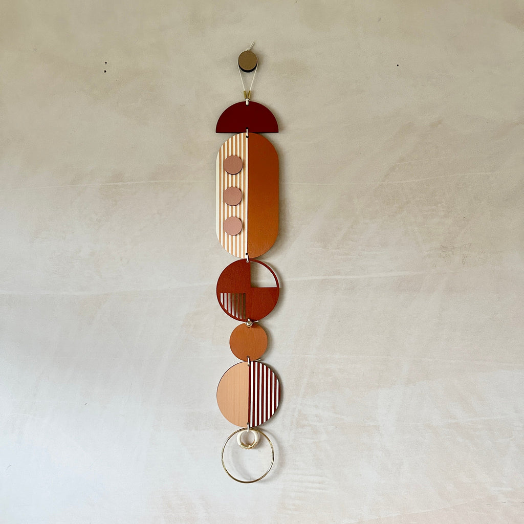 Warm Tones Geometric Wall Hanging Mid-Century Modern Art