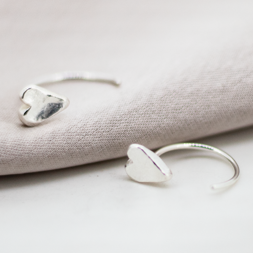 Sterling Silver Midi Heart Hooks