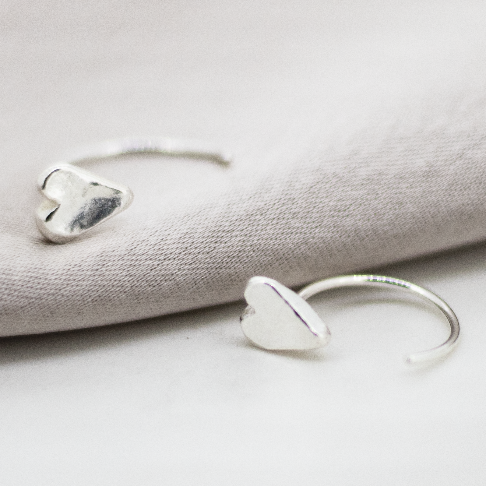 Sterling Silver Midi Heart Hooks