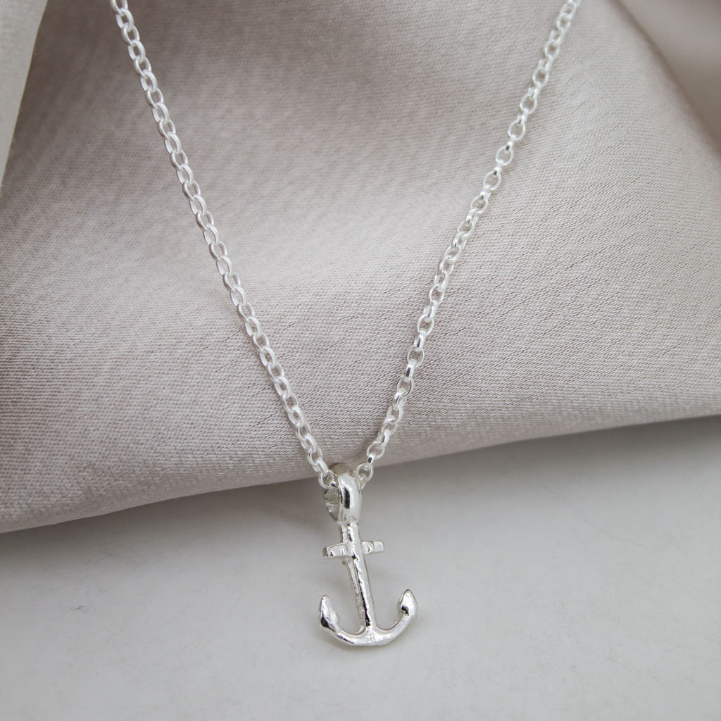 Anchor Charm Necklace in Sterling Silver