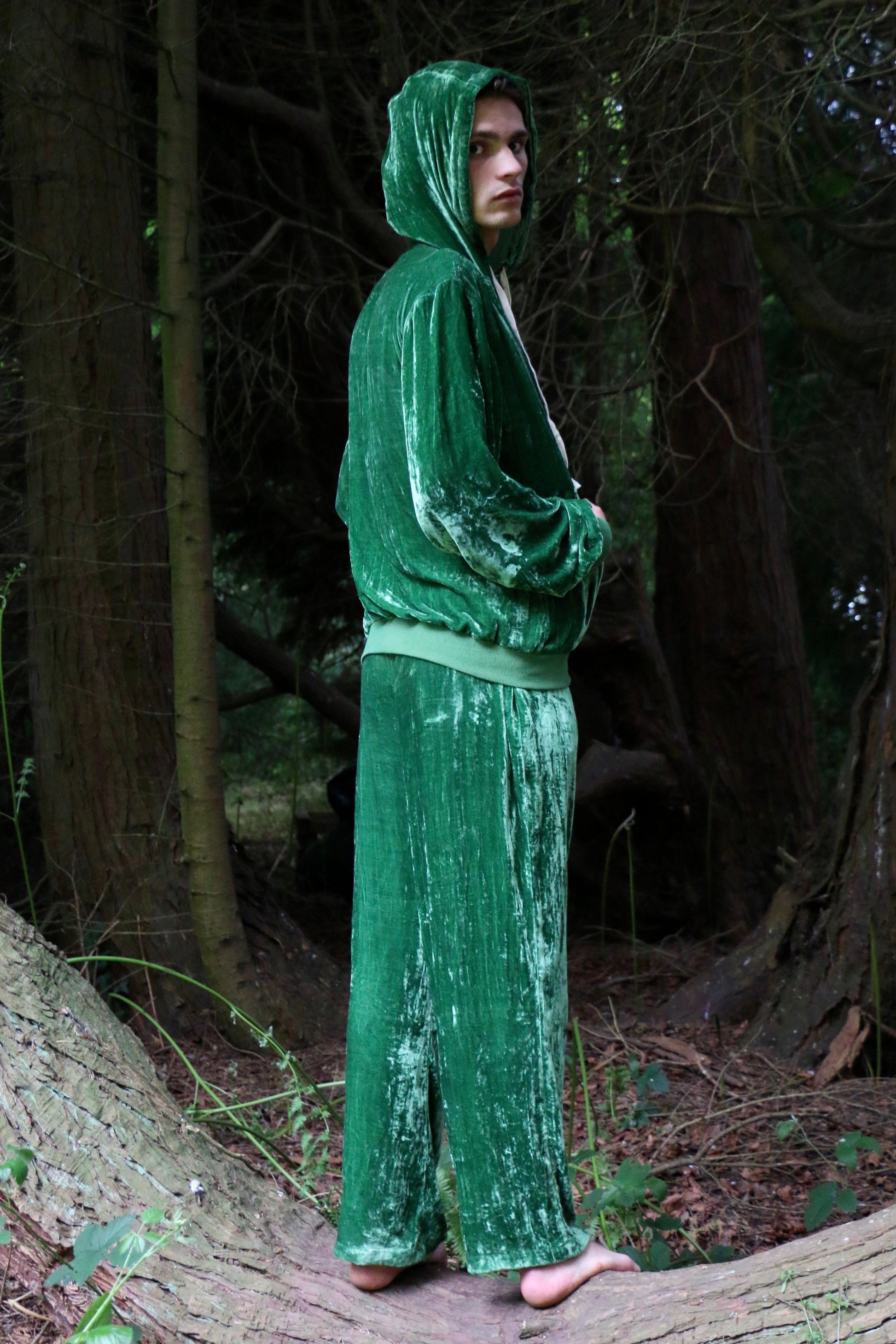 Posh Hoodie Pyjamas in Green