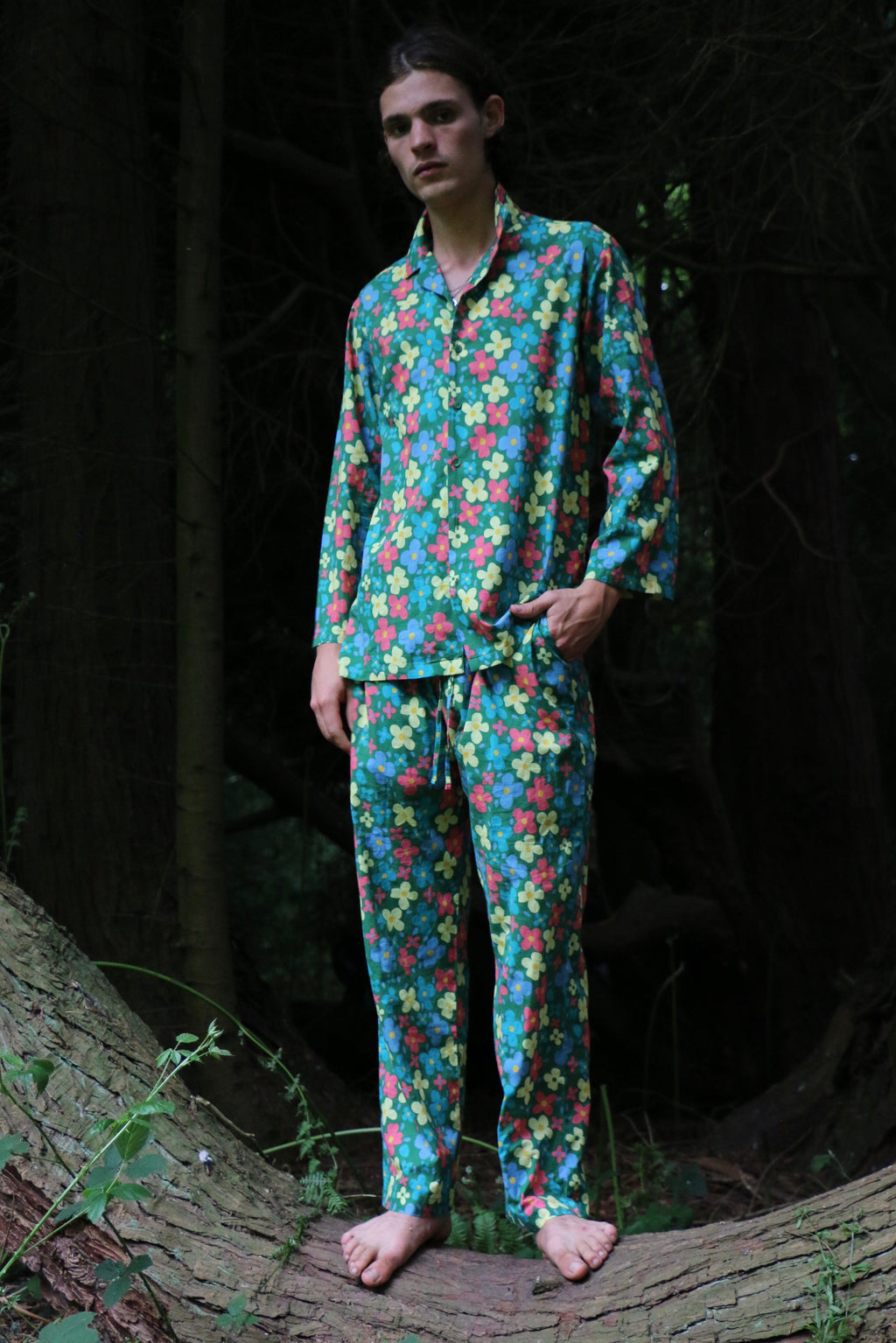 Green Bouquet Pyjama Set