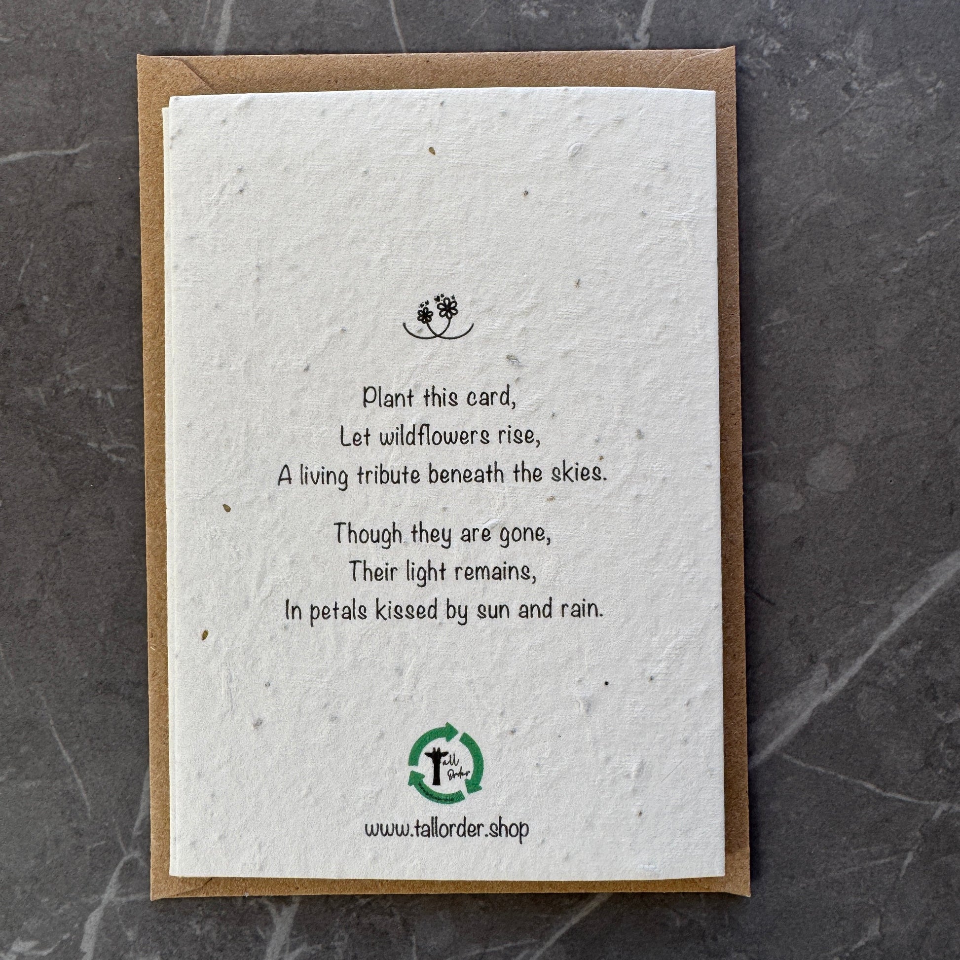Plantable Pet Loss Card with Wildflower Seeds