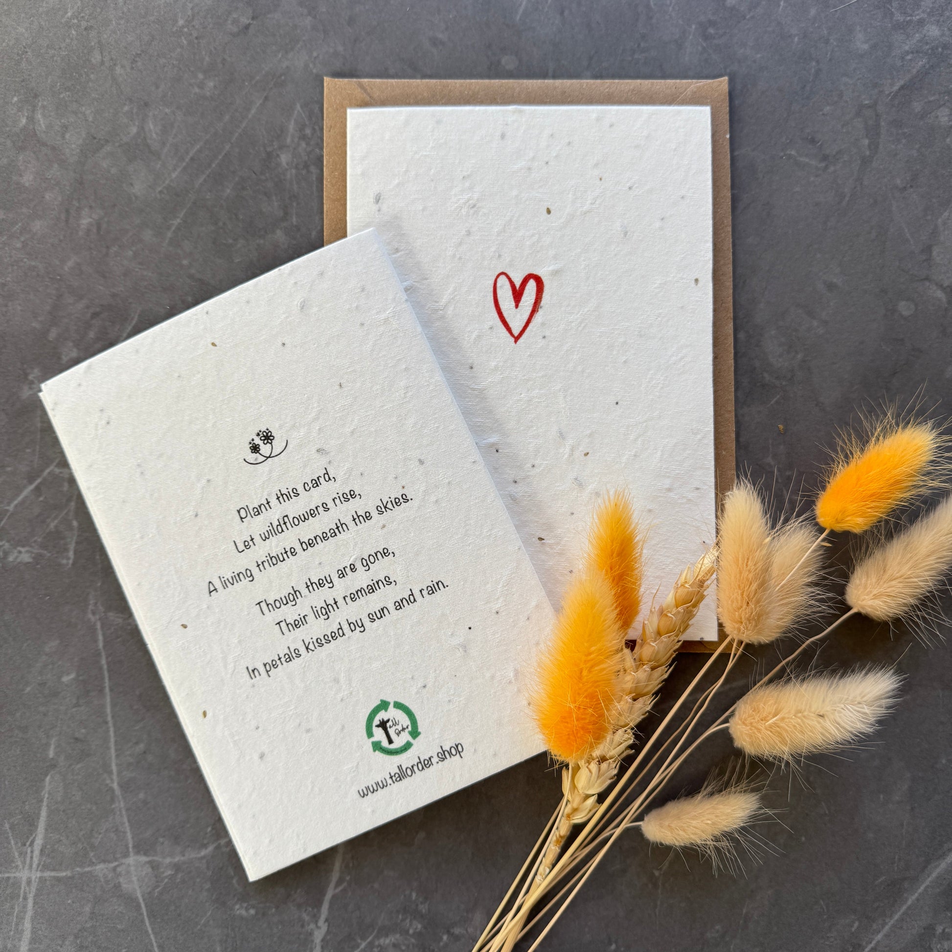 Plantable Pet Loss Card with Wildflower Seeds