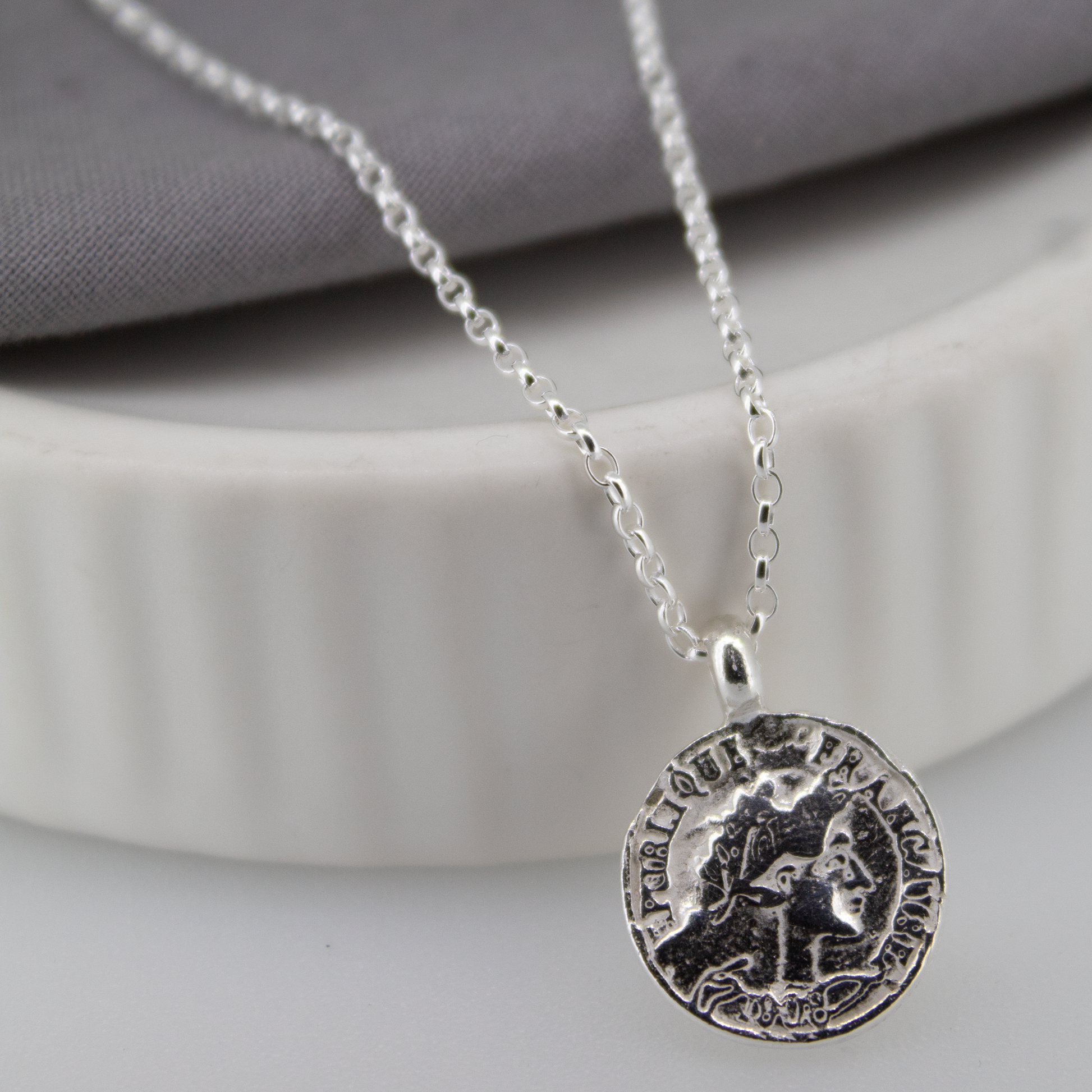 Roman Coin Sterling Silver Necklace