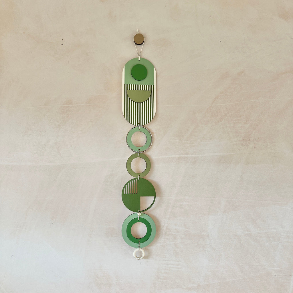 Green Geometric Wall Hanging Mid Century Modern Art